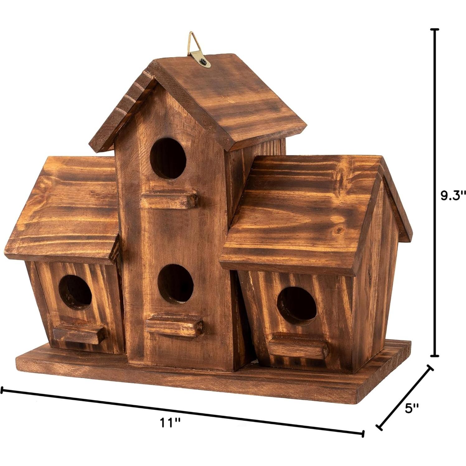 Casa para Aves de Madera de Pino COLEBA 4 Habitaciones 12.7x30.5cm