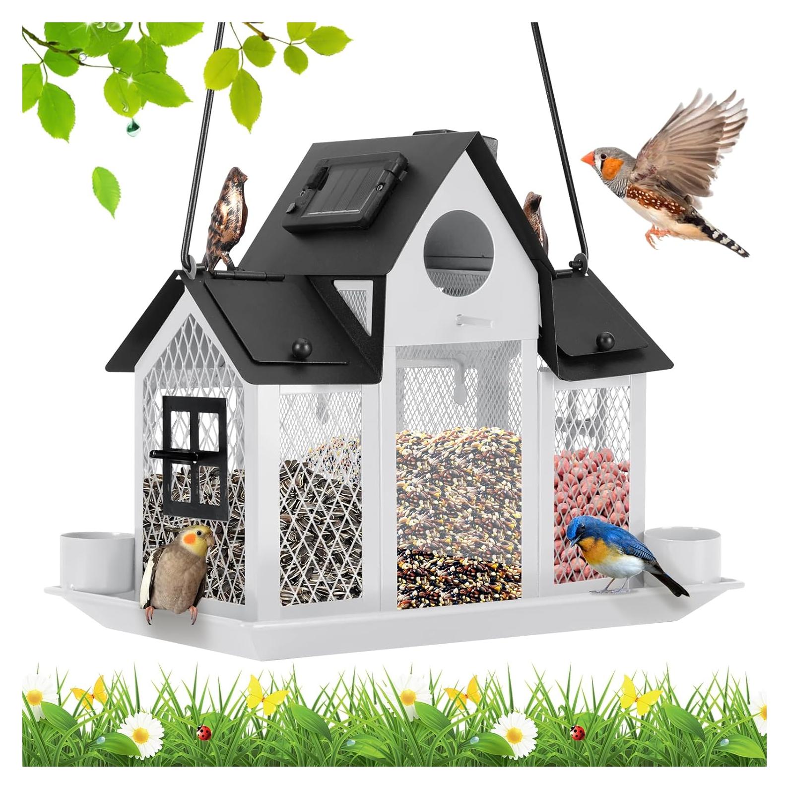 Comedero para Aves Solares YYWMWM Blanco 2.27kg Metal