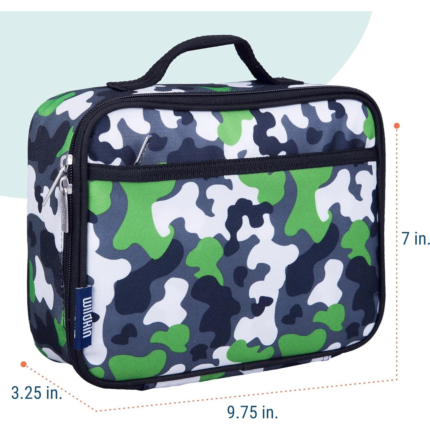 Caja de Almuerzo Aislada Wildkin para Niños Camuflaje Verde