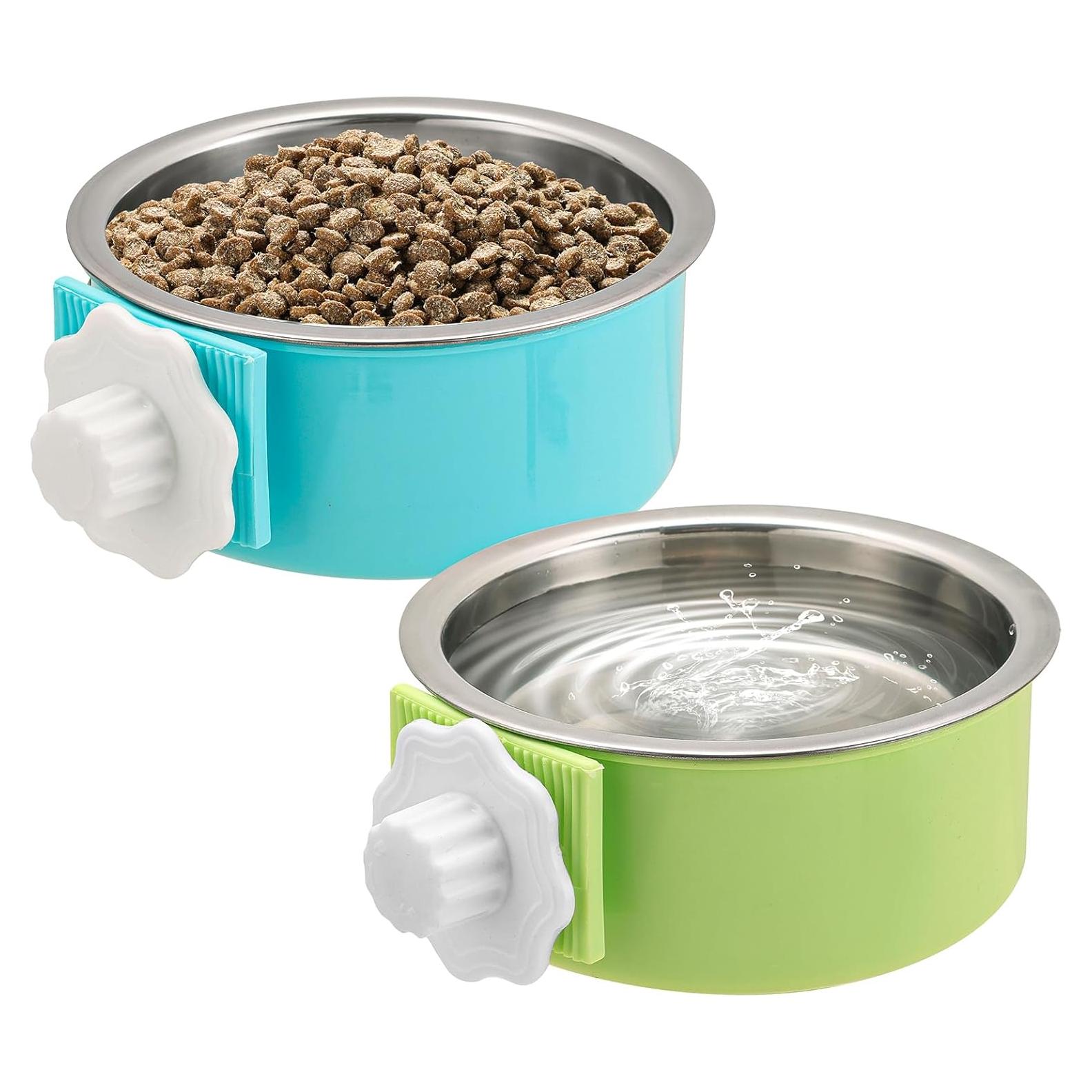 Tazones Colgantes para Perros Mechpia 2 Piezas Acero Inoxidable