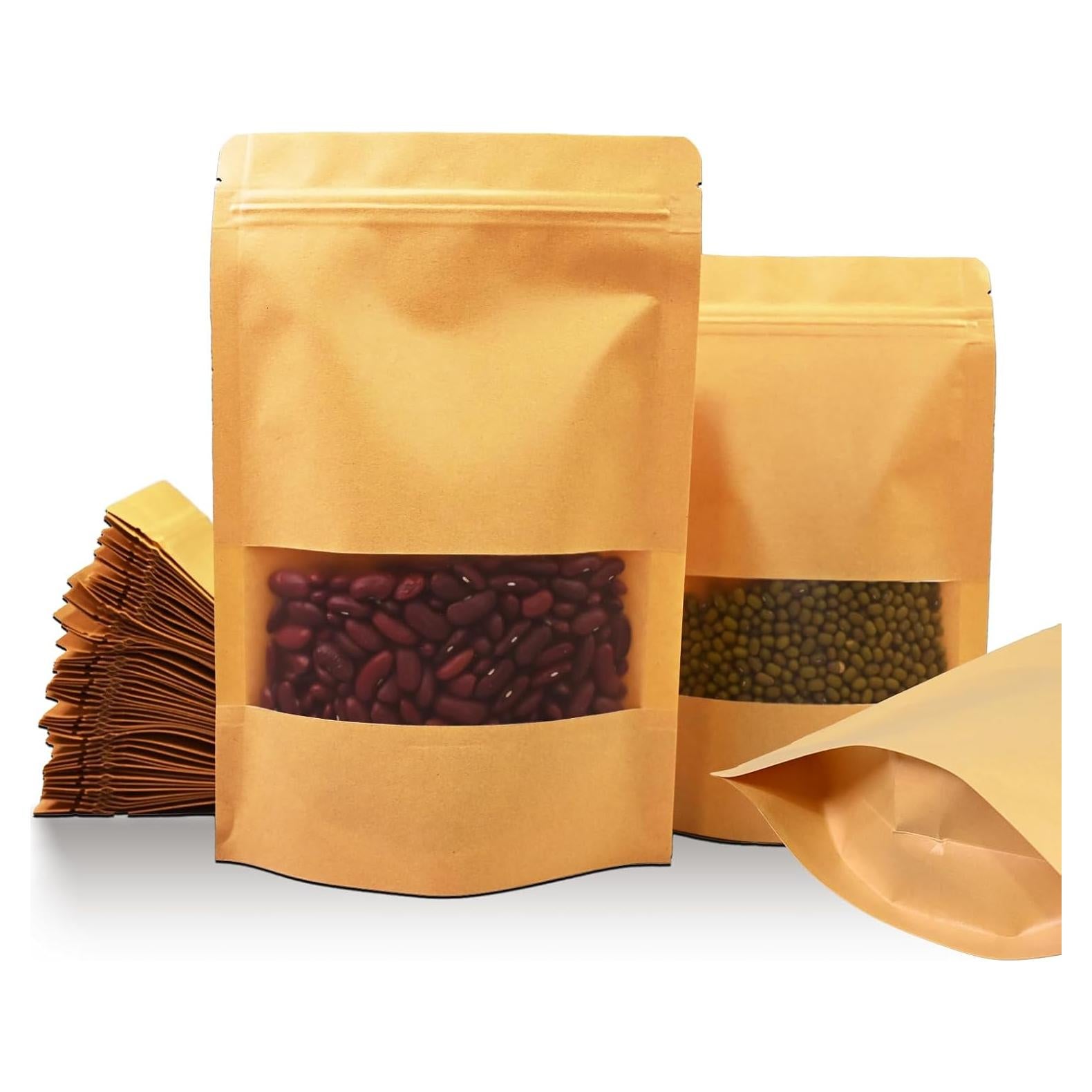 50 Bolsas de Papel Kraft Reutilizables 14 x 20 cm NexLevVac