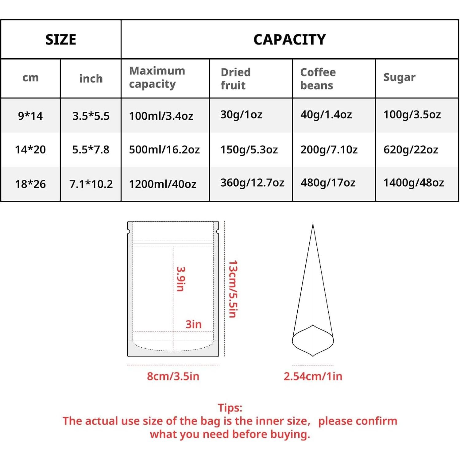 50 Bolsas de Papel Kraft Reutilizables 14 x 20 cm NexLevVac