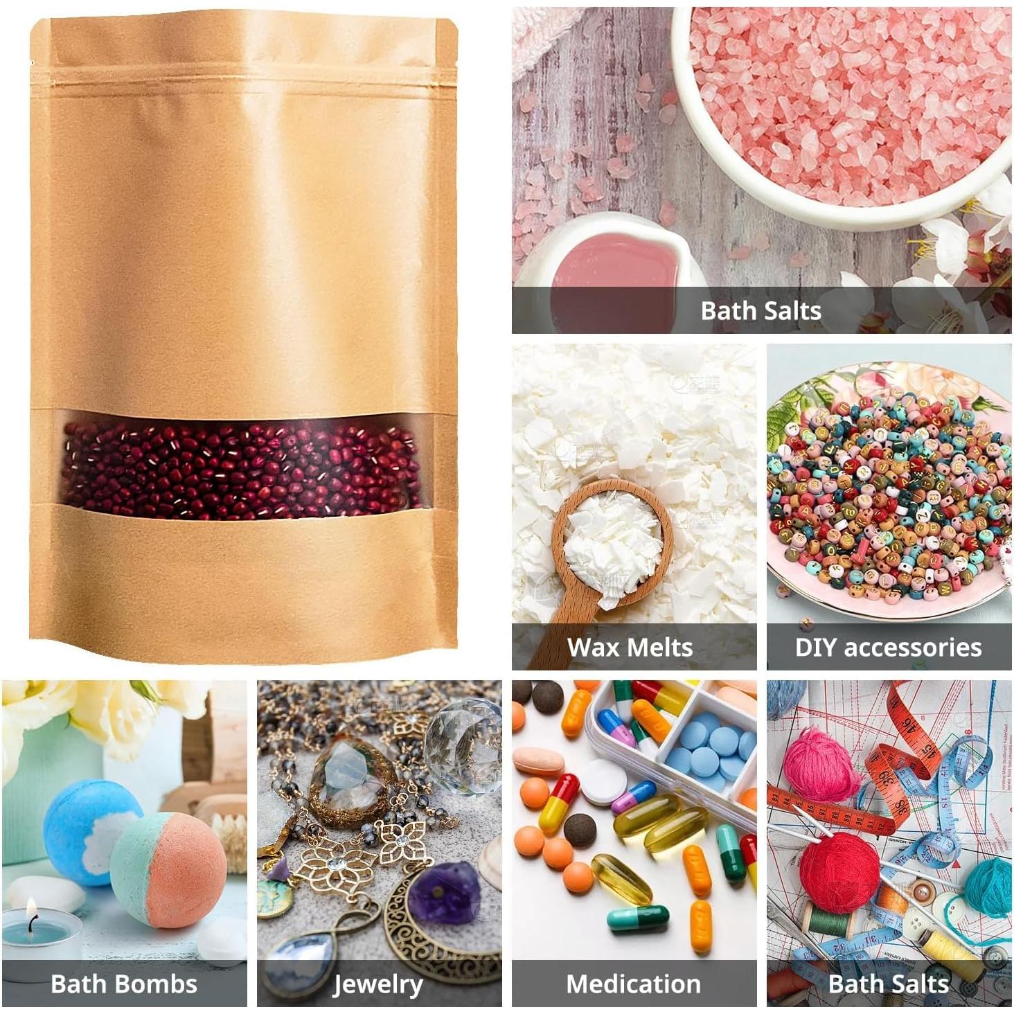 50 Bolsas de Papel Kraft Reutilizables 14 x 20 cm NexLevVac