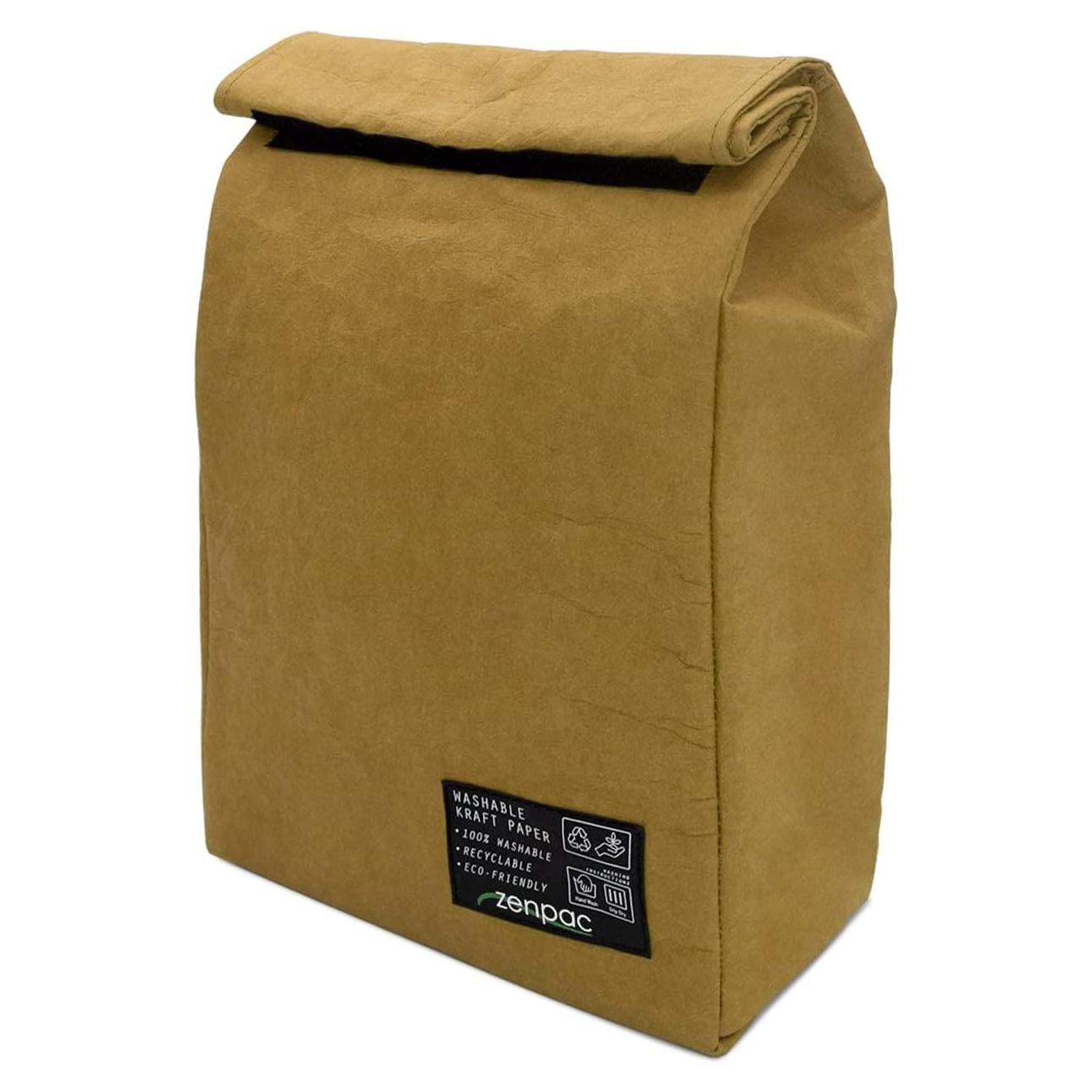 Bolsa de Almuerzo Aislada ZENPAC Marrón 6L Impermeable 21.6x11.4x30.5cm