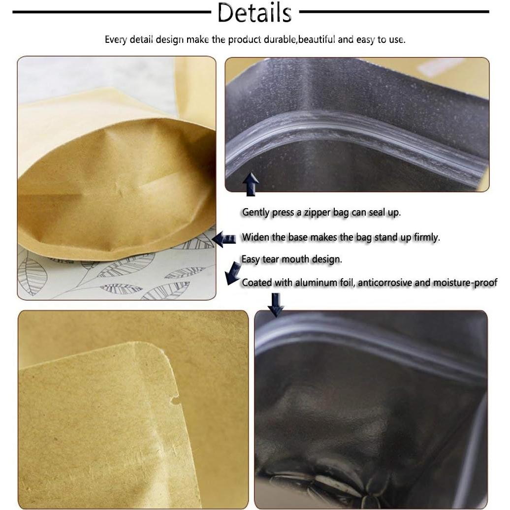 Bolsas de Pie Kraft SumDirect 50 Pcs 13x18 cm Reutilizables