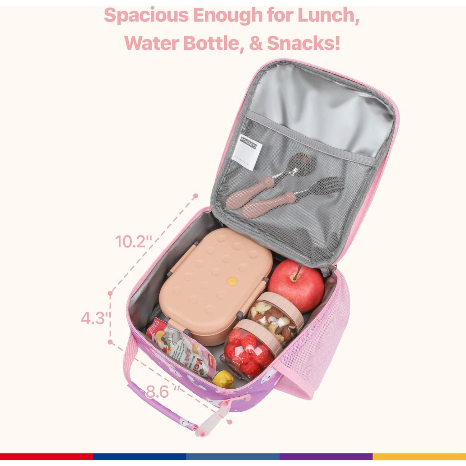 Bolsa de Almuerzo Aislada Bagseri Unicornio Morado 22x11x26cm