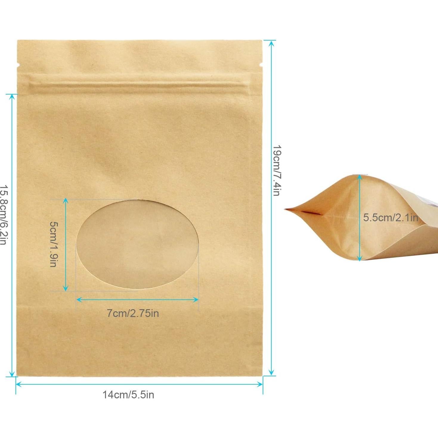 Bolsas de Papel Kraft Reutilizables SumDirect 14x19 cm - 50 Pcs