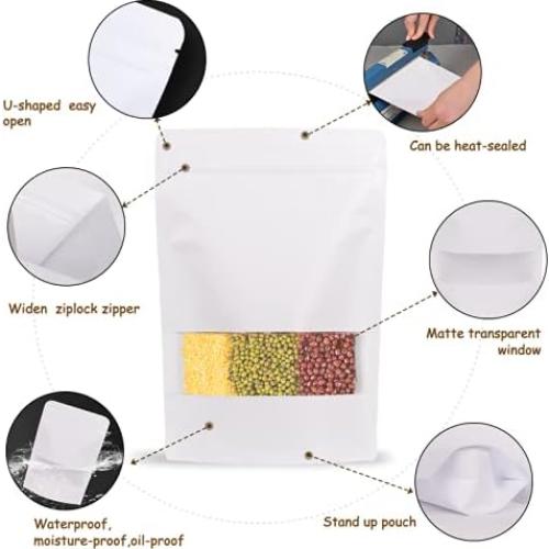 100 Bolsas Kraft Reutilizables Larzack 11.94x19.81 cm con Cierre