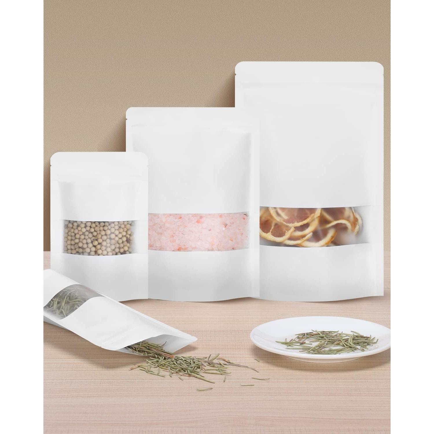 100 Bolsas Kraft Reutilizables Larzack 11.94x19.81 cm con Cierre