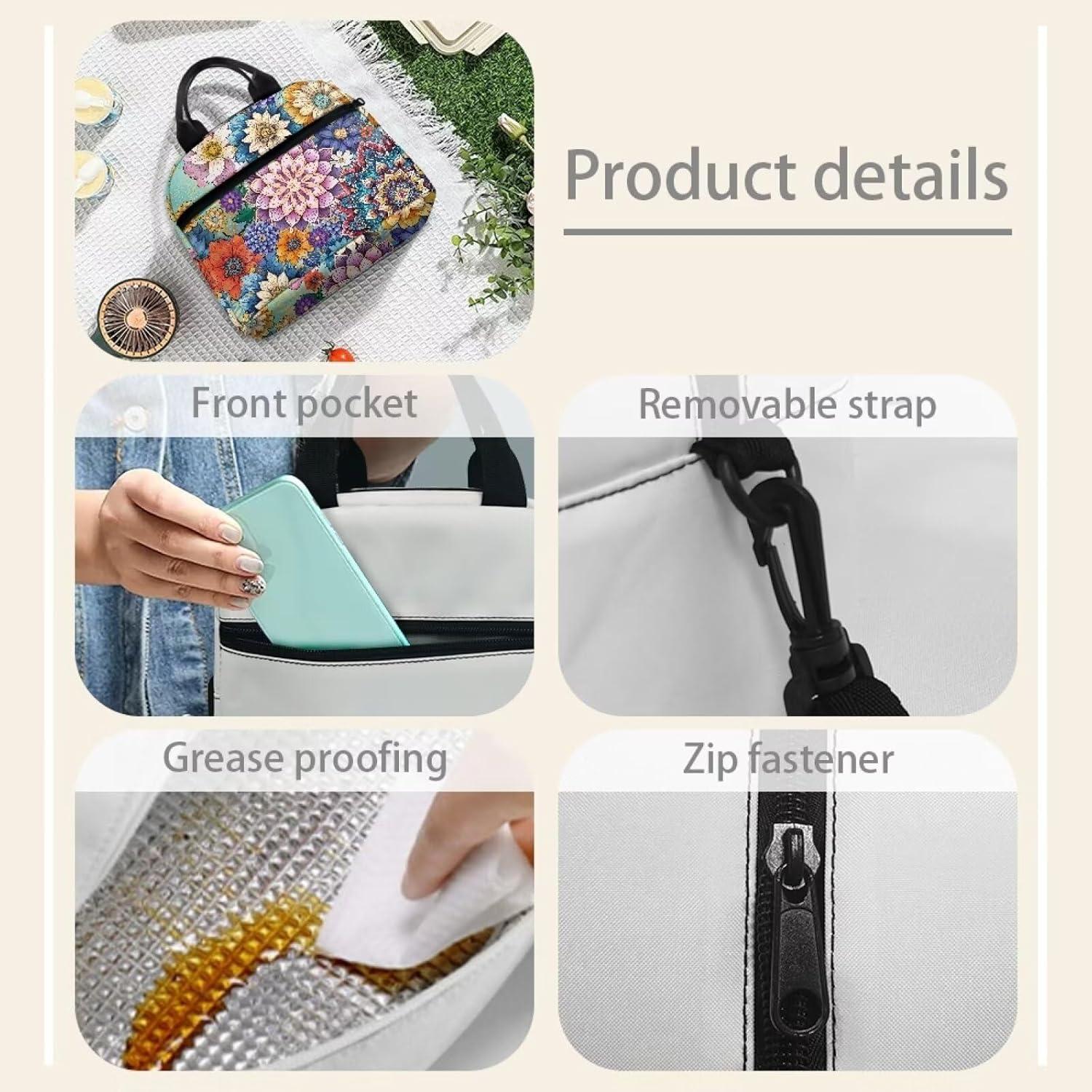 Bolsa de Almuerzo Aislada Luarisgur Floral 1L 23.1x12.9x20.8cm