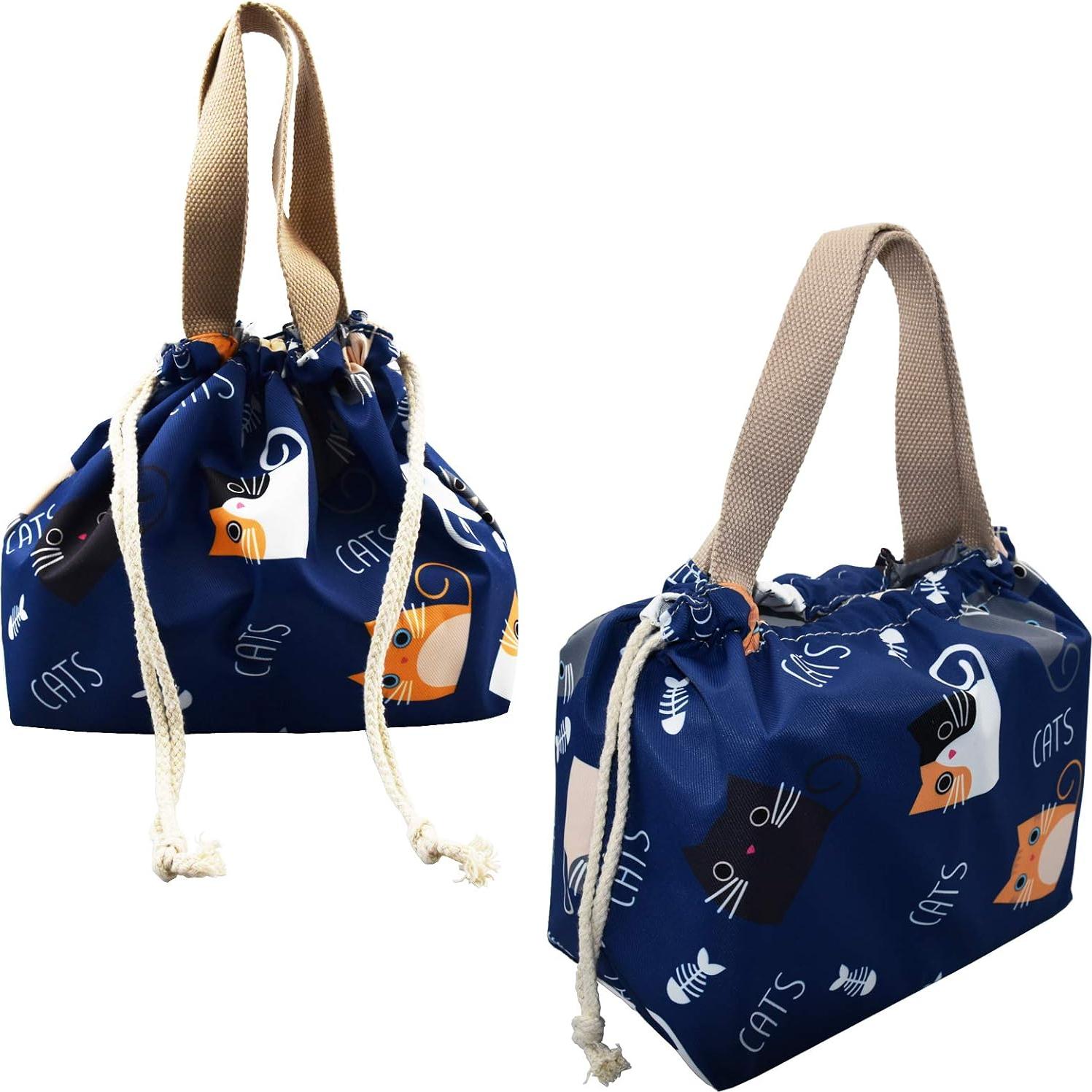 Bolsa de Almuerzo Reutilizable Enyuwlcm Gato Azul Mini 7.87L