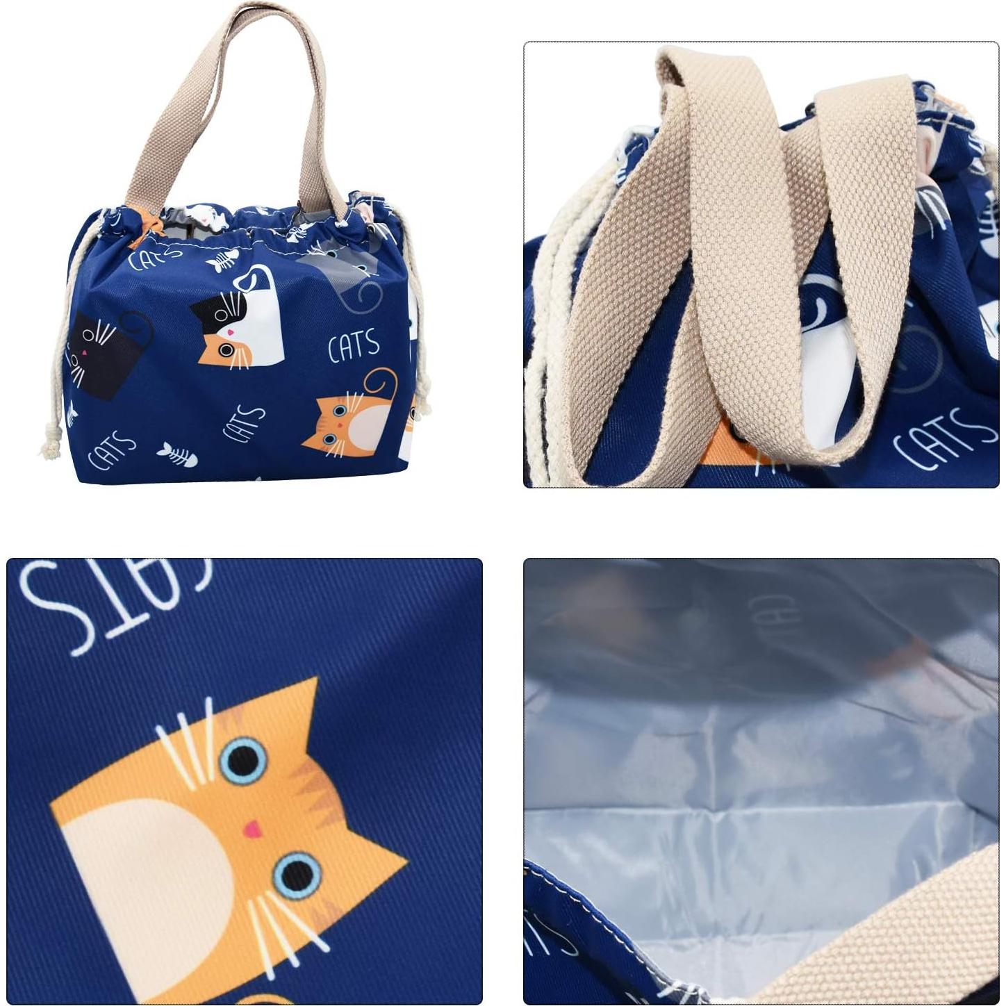 Bolsa de Almuerzo Reutilizable Enyuwlcm Gato Azul Mini 7.87L