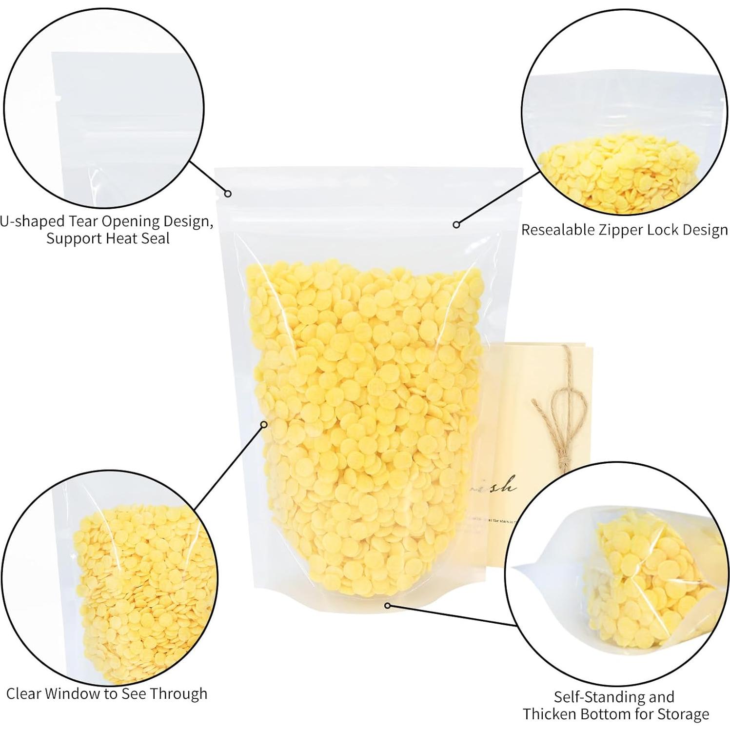 100 Bolsas Reutilizables Transparentes Mstar 14x20 cm con Cierre