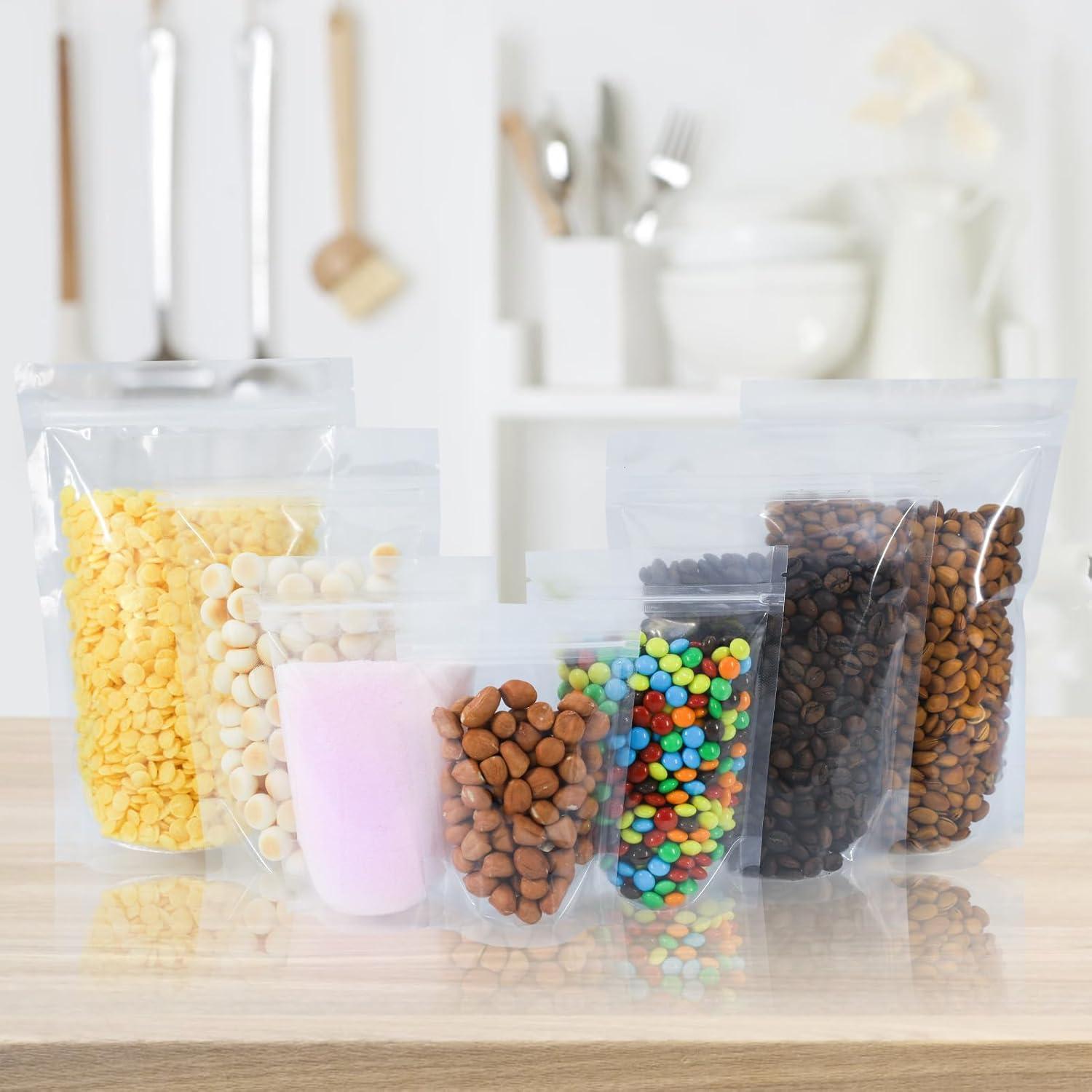 100 Bolsas Reutilizables Transparentes Mstar 14x20 cm con Cierre