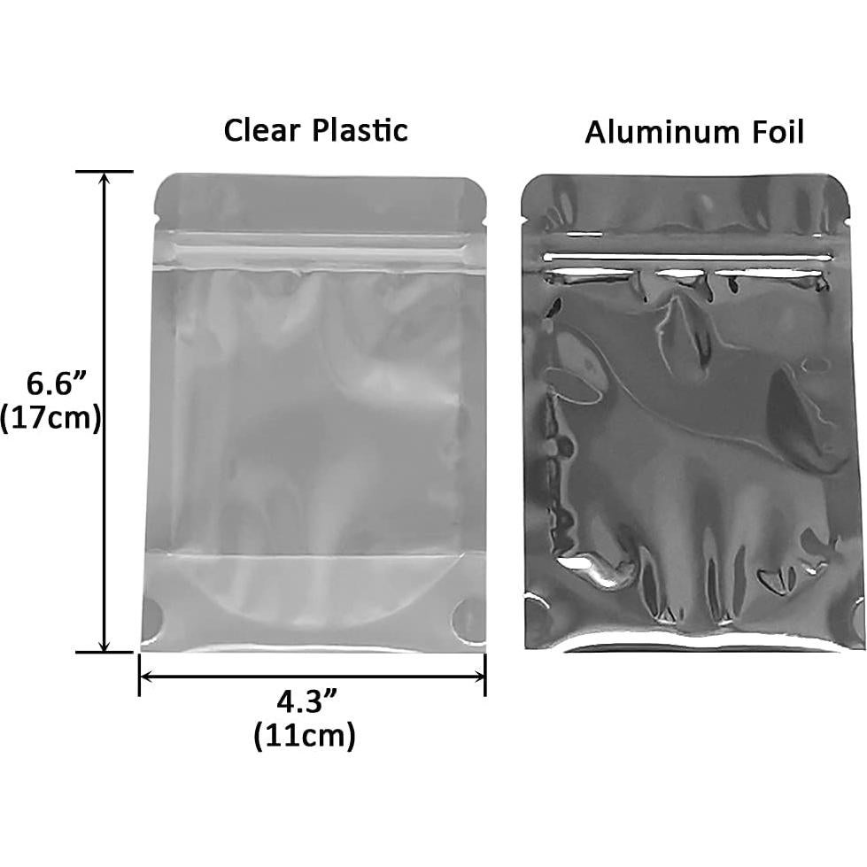 100 Bolsas Mylar Reutilizables 4x6" Belinlen Transparentes