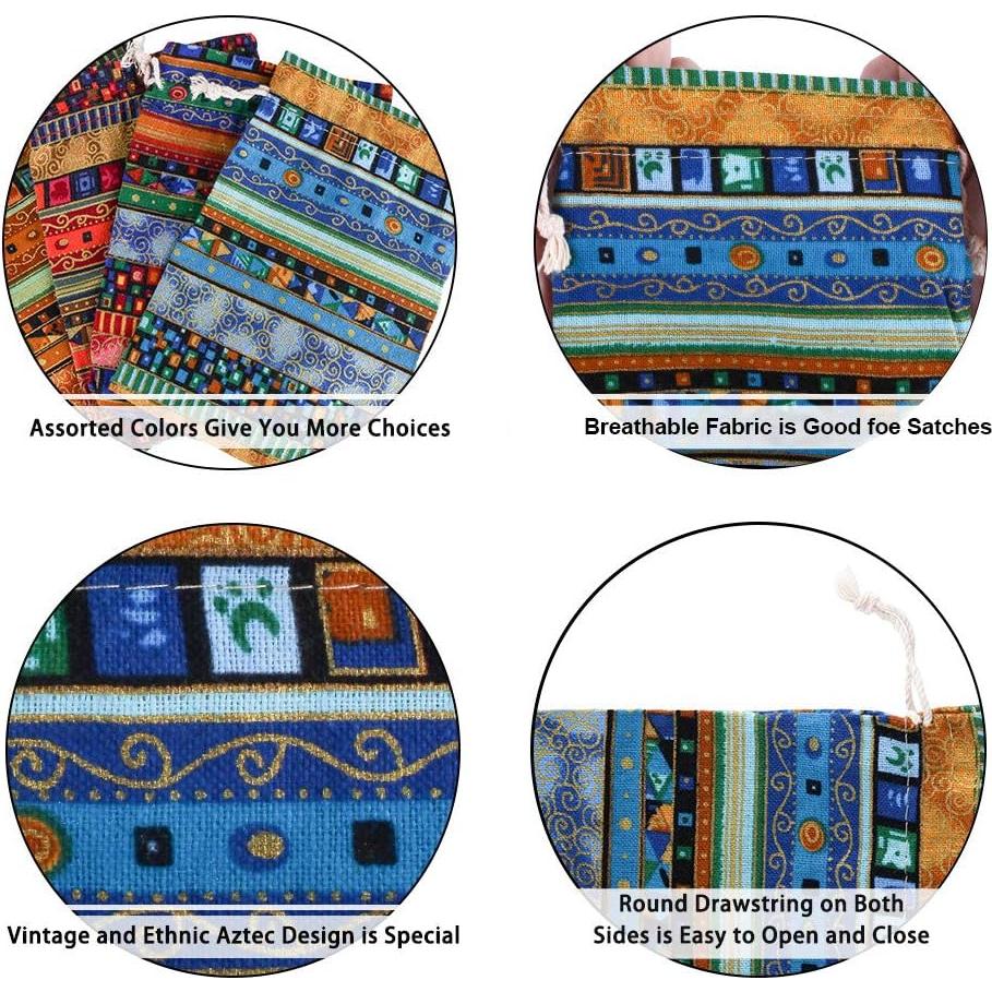 Bolsa de yute étnica azteca SumDirect 20 piezas 13x18 cm