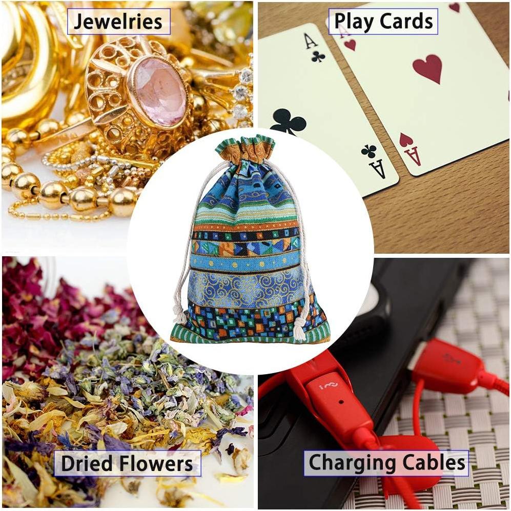 Bolsa de yute étnica azteca SumDirect 20 piezas 13x18 cm