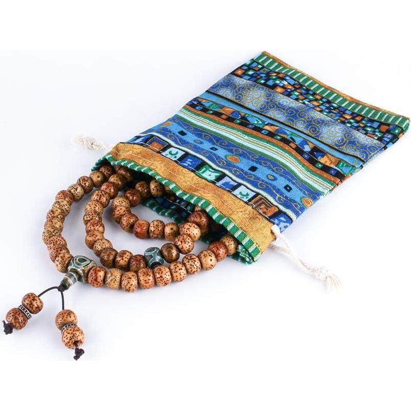 Bolsa de yute étnica azteca SumDirect 20 piezas 13x18 cm