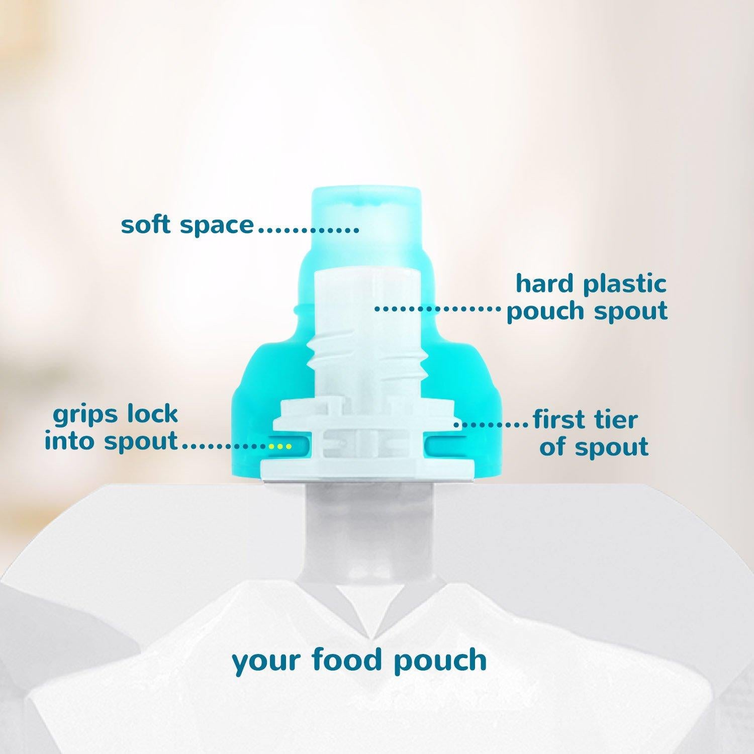 Tapa de Bolsa de Comida ChooMee SoftSip 4 Unidades Silicona