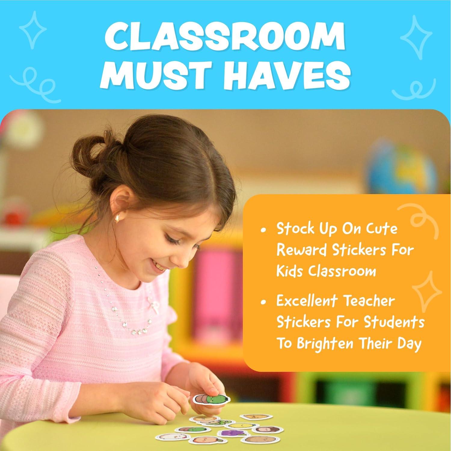 Pegatinas Kawaii Joyousa - 108 Piezas Impermeables para Aula