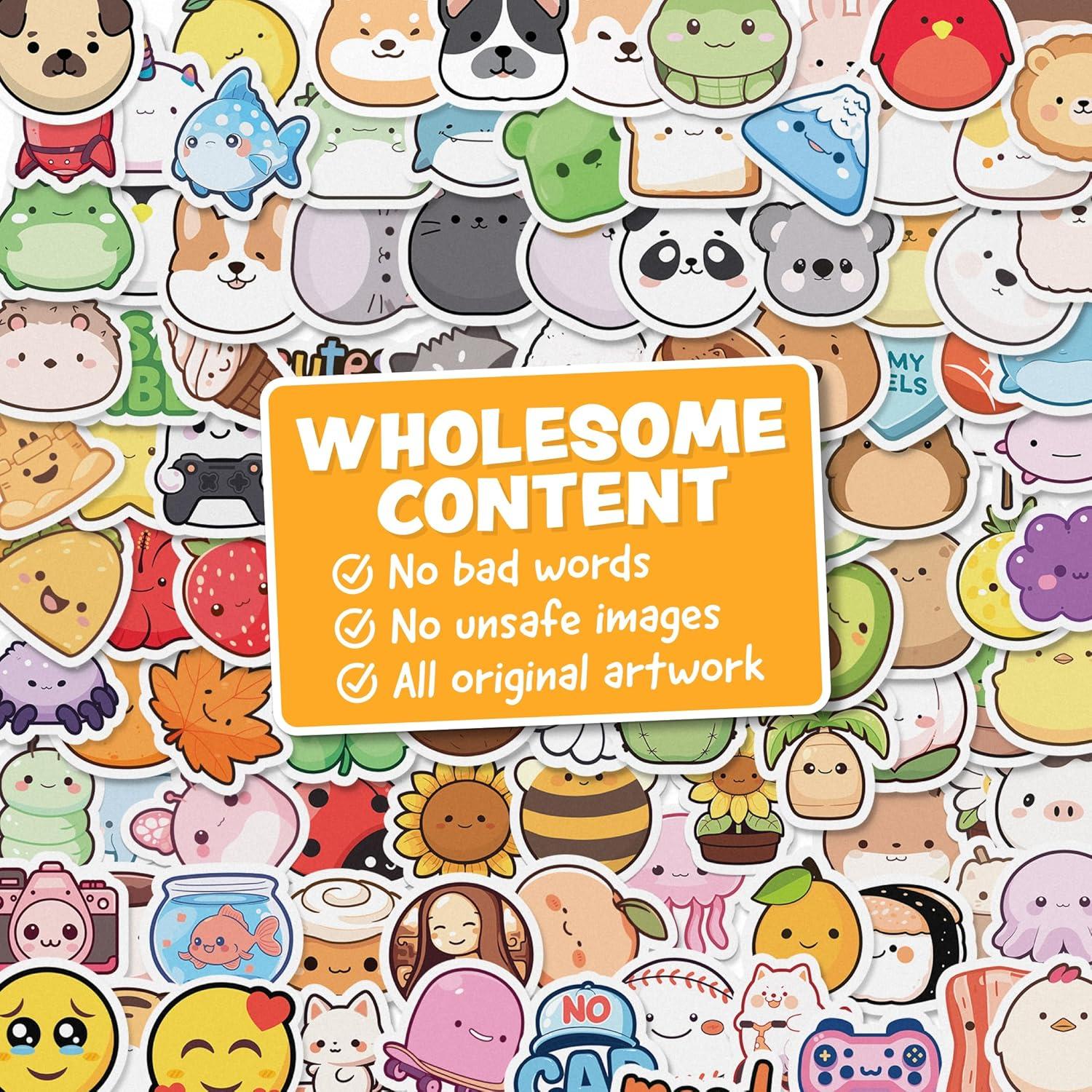 Pegatinas Kawaii Joyousa - 108 Piezas Impermeables para Aula