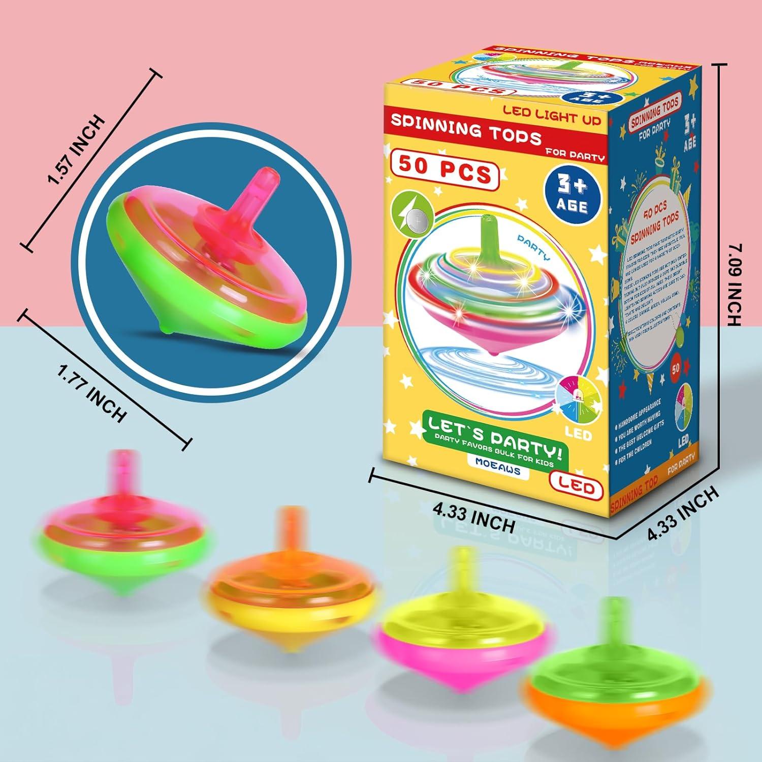 Juego de 50 Trompos LED Iluminados para Niños - MOEAWS