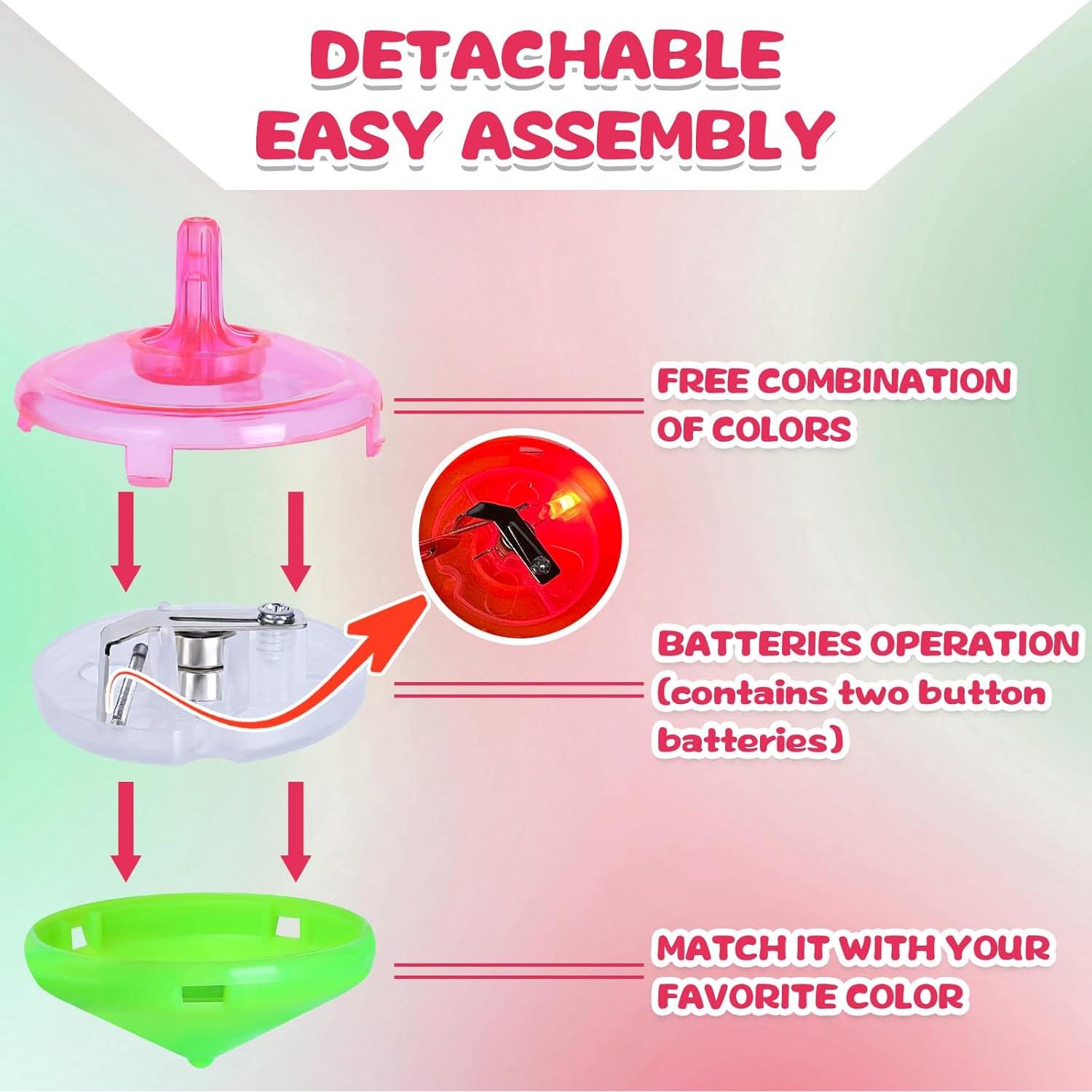 Juego de 50 Trompos LED Iluminados para Niños - MOEAWS