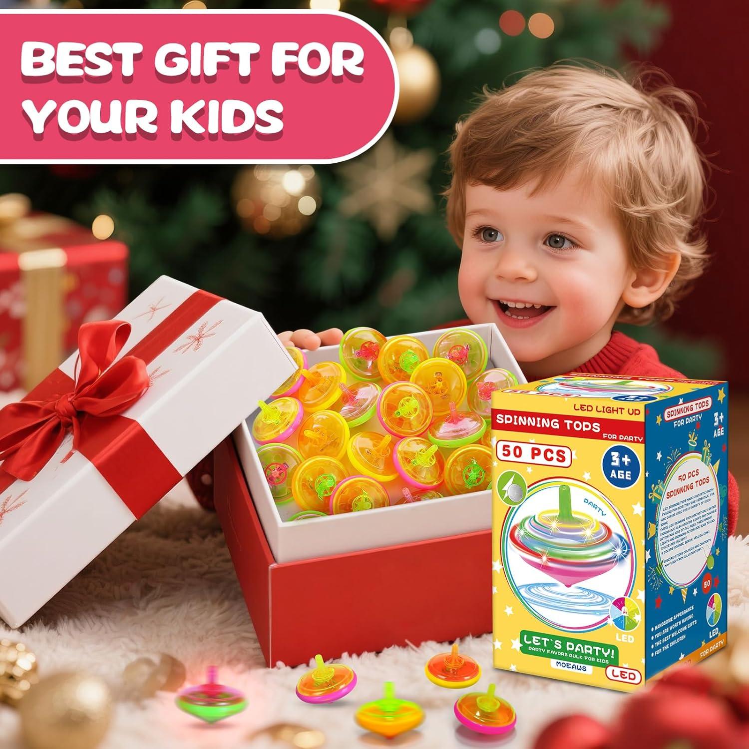 Juego de 50 Trompos LED Iluminados para Niños - MOEAWS