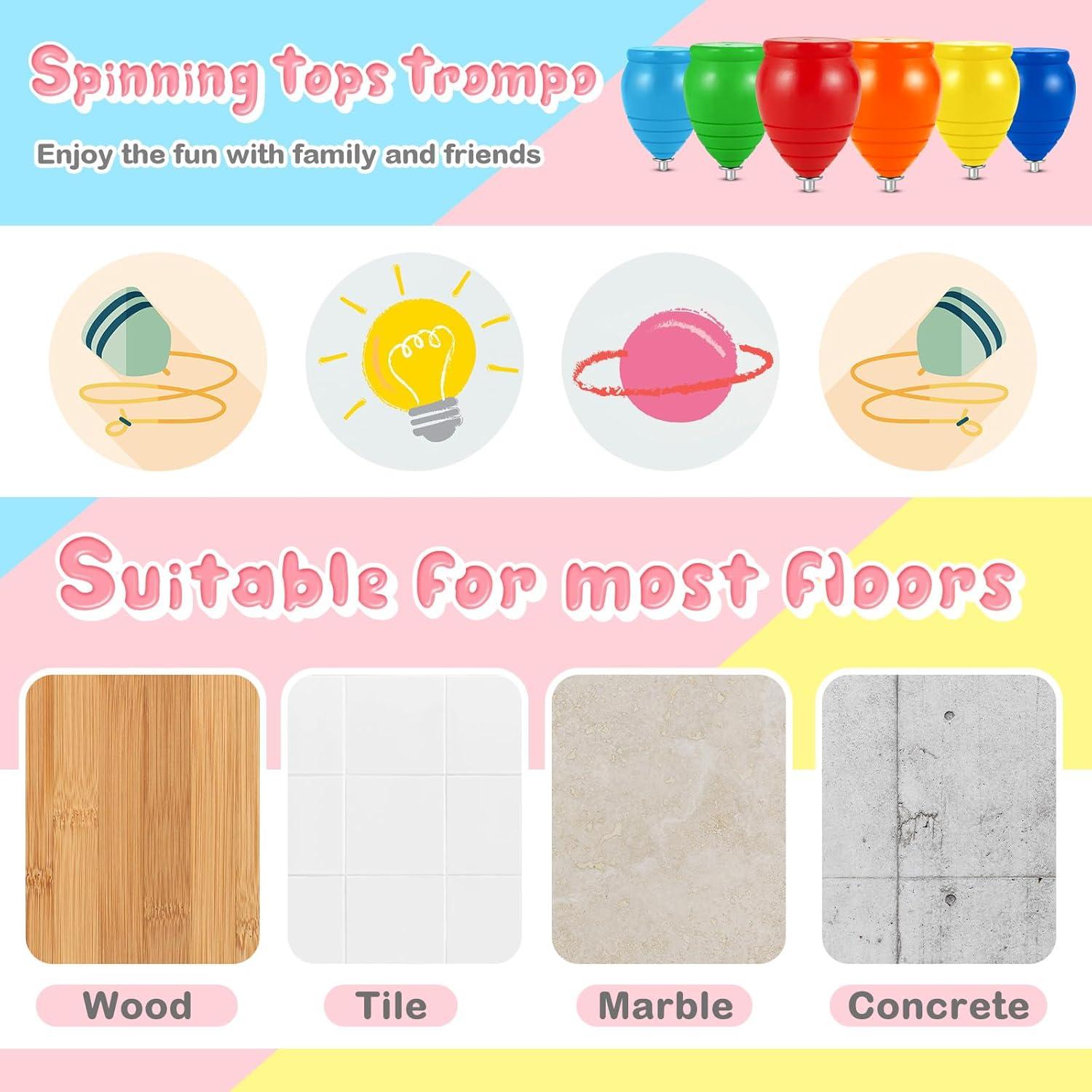 Set de 18 Trompos de Madera Liliful con Cuerdas y Círculos