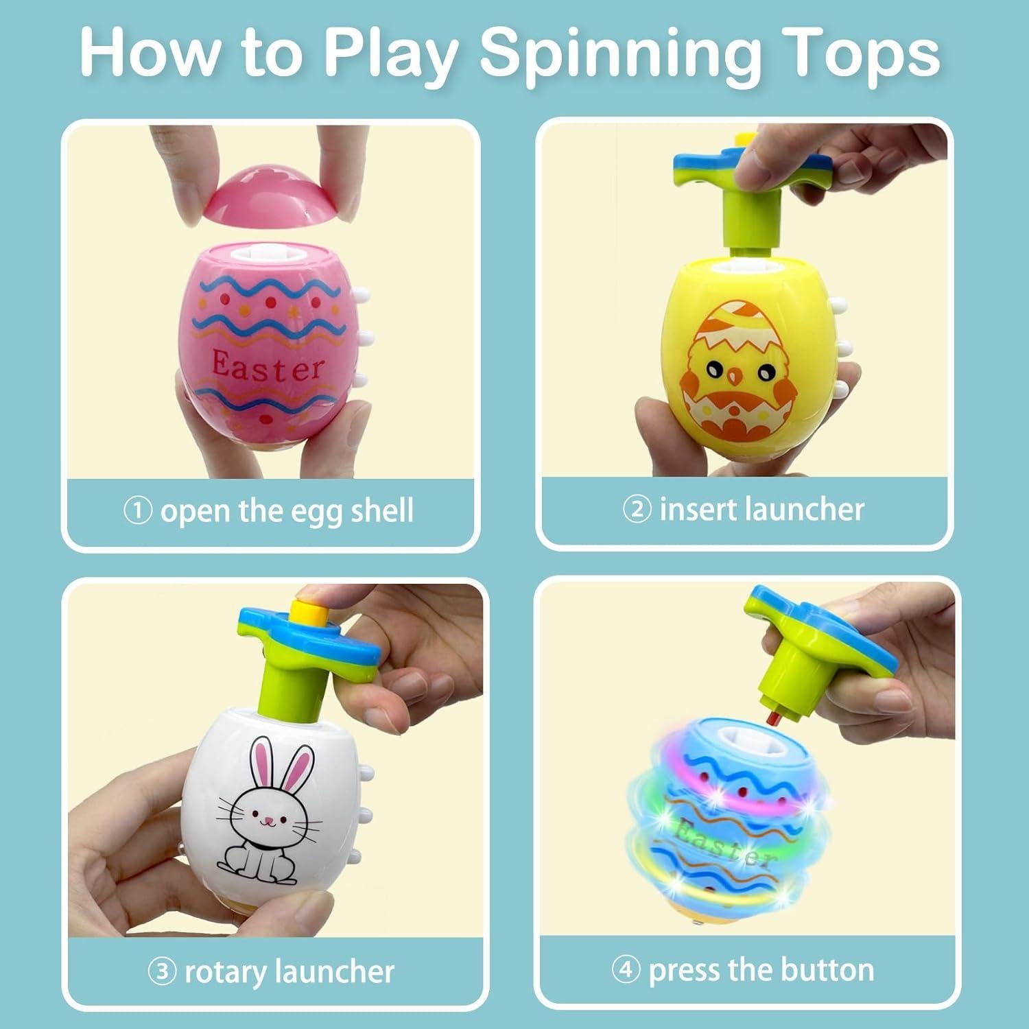 Trompos Giratorios Iluminados Taranovi - Rellenos de Cesta de Pascua