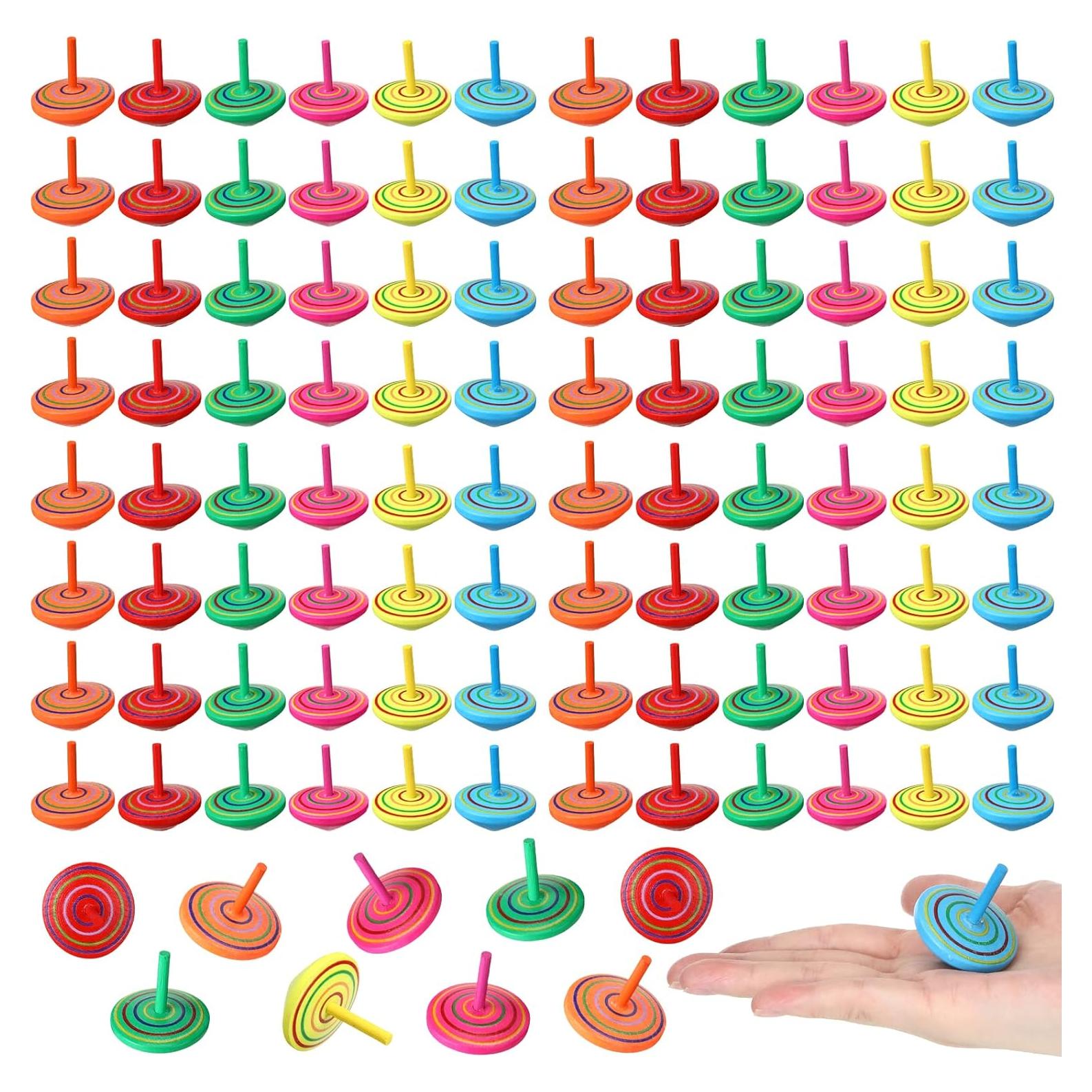 Trompos de Madera Coloridos Lenwen - 200 Piezas Educativos