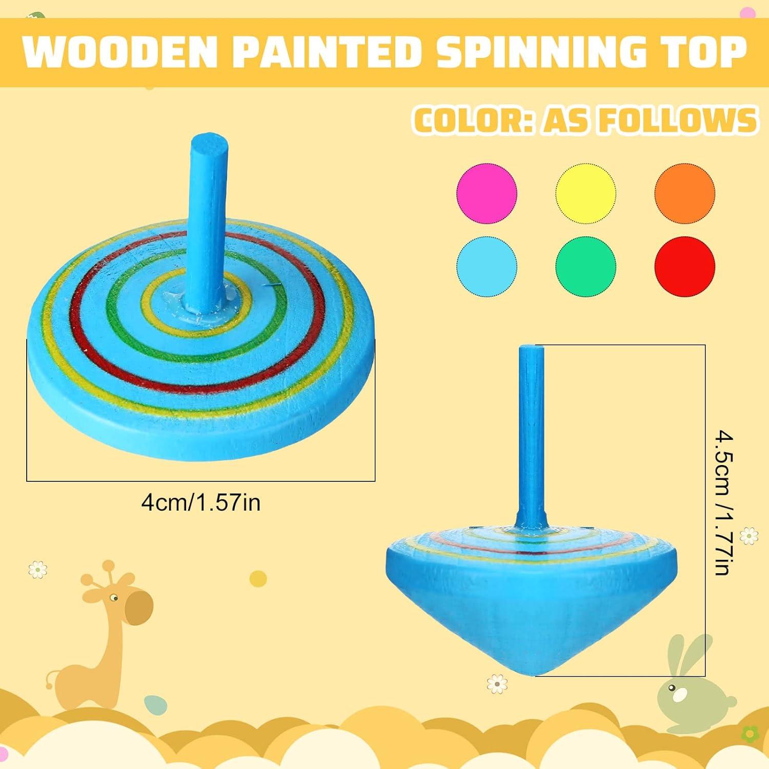 Trompos de Madera Coloridos Lenwen - 200 Piezas Educativos