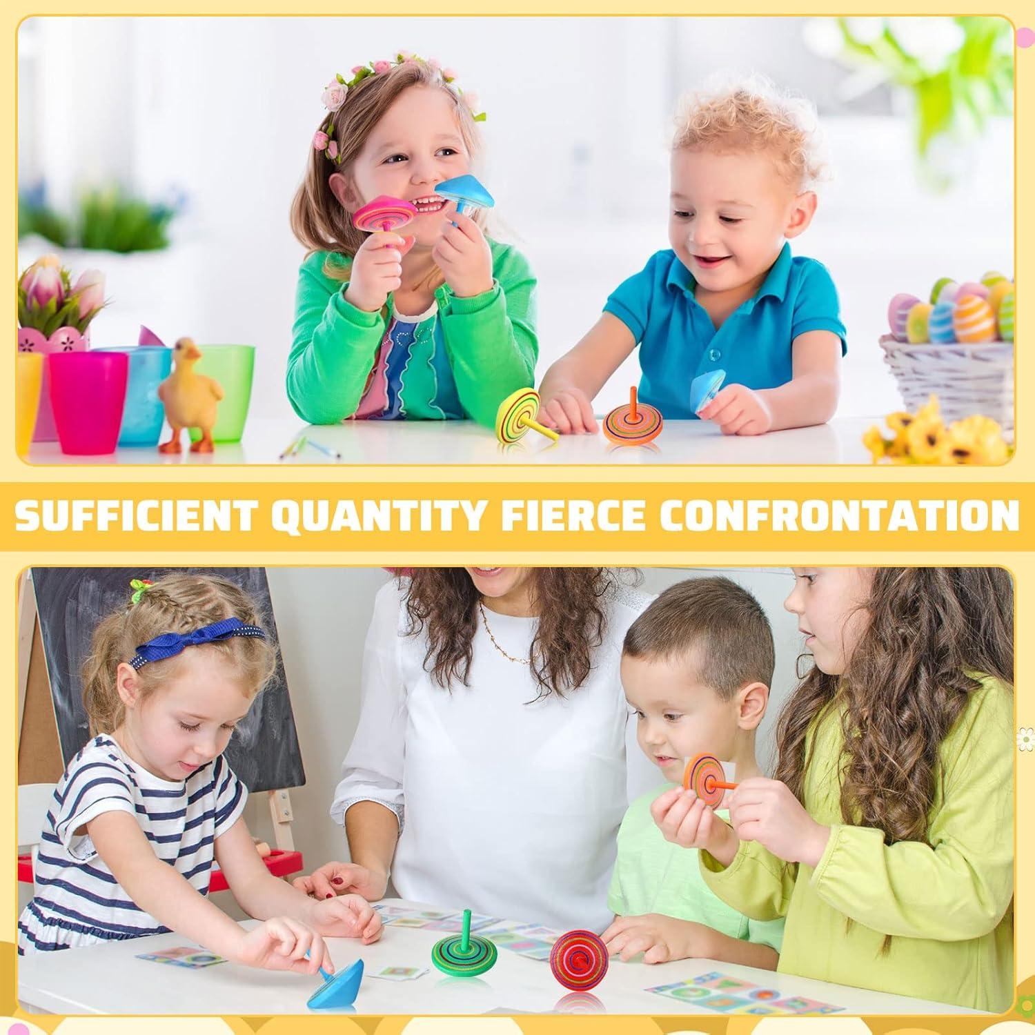 Trompos de Madera Coloridos Lenwen - 200 Piezas Educativos