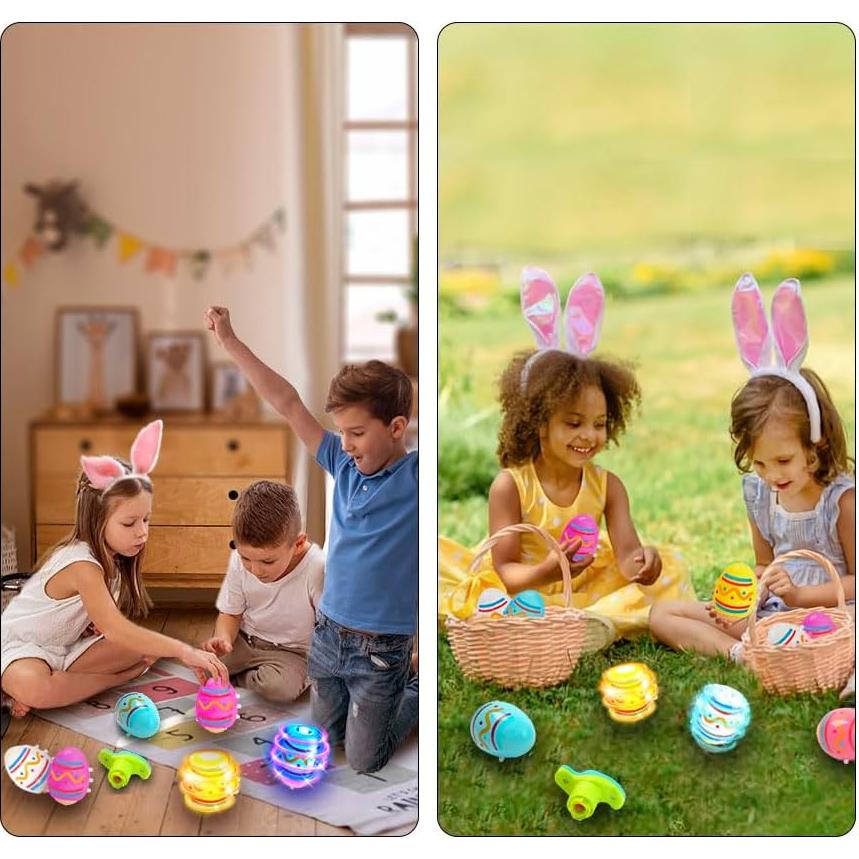 6 Paquetes de Trompos Iluminados y Musicales Dekwell para Niños