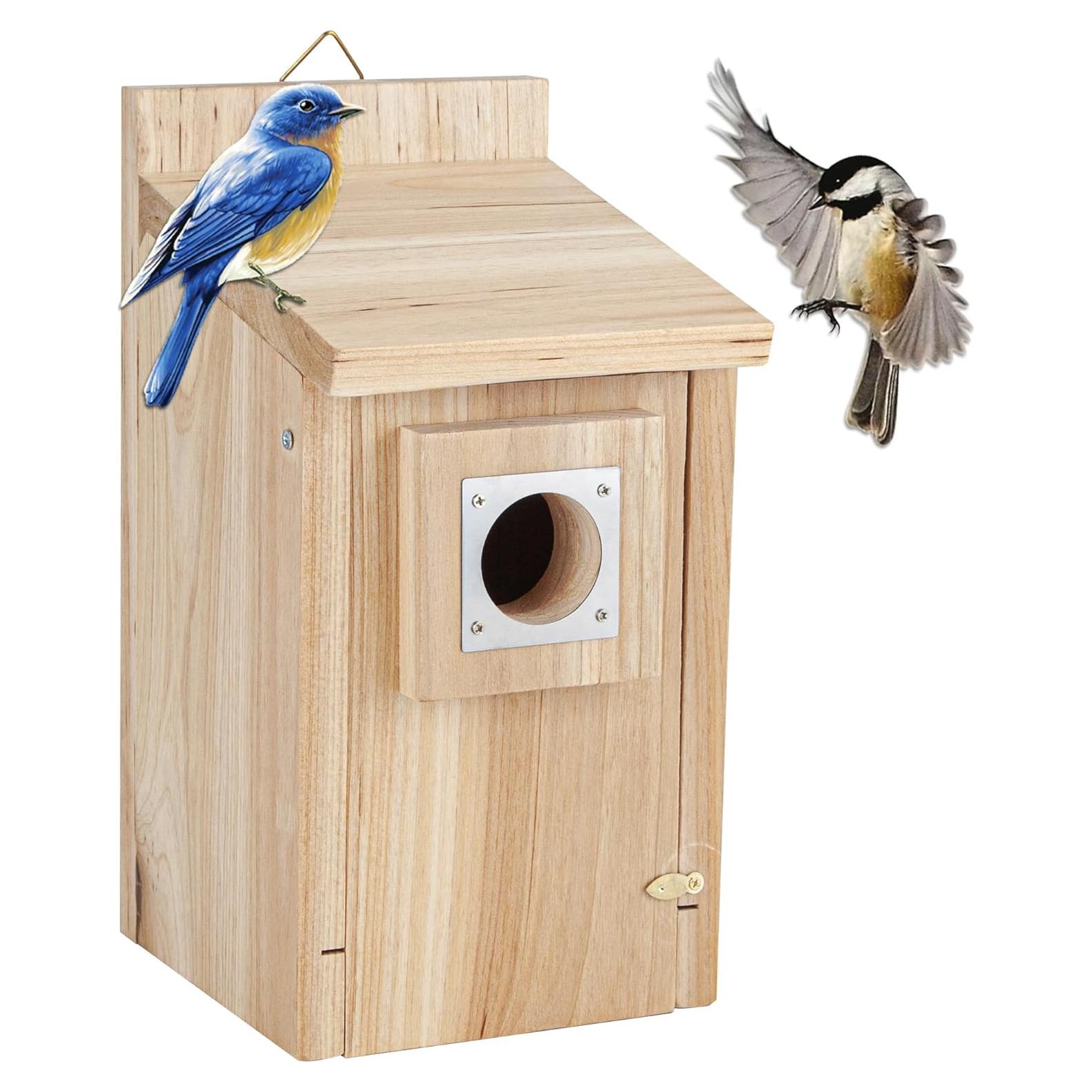 Casa para Aves de Madera CARTMAN 55.88x33.99cm con Acero Inoxidable