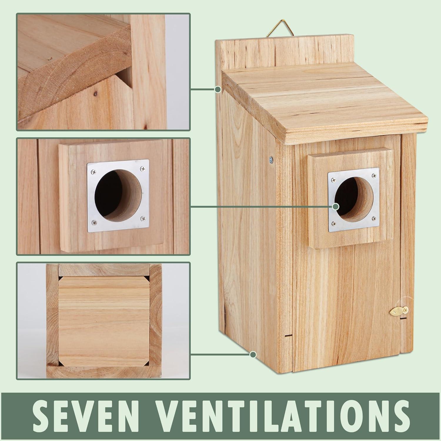 Casa para Aves de Madera CARTMAN 55.88x33.99cm con Acero Inoxidable