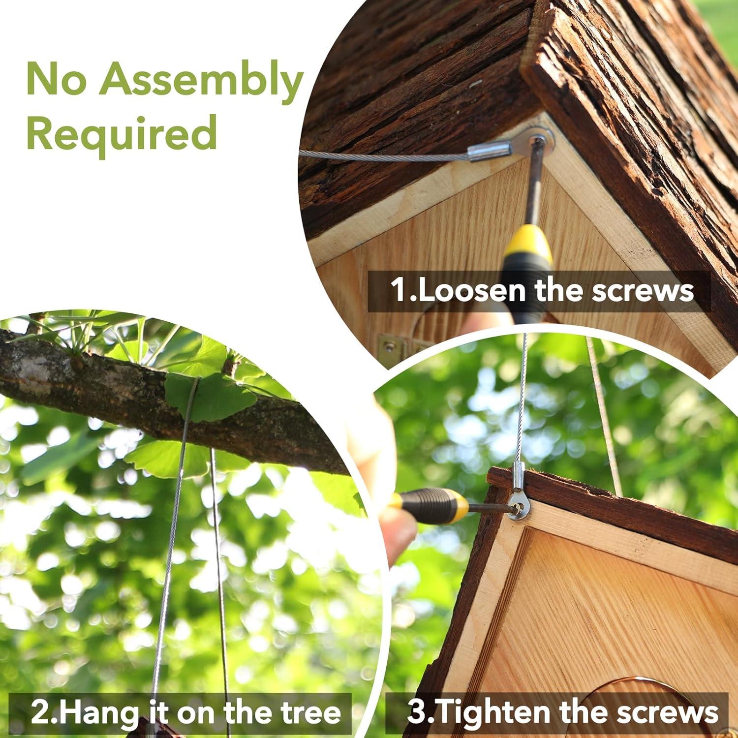 Casa de Aves de Madera Predimeza 15cm con Techo de Corteza