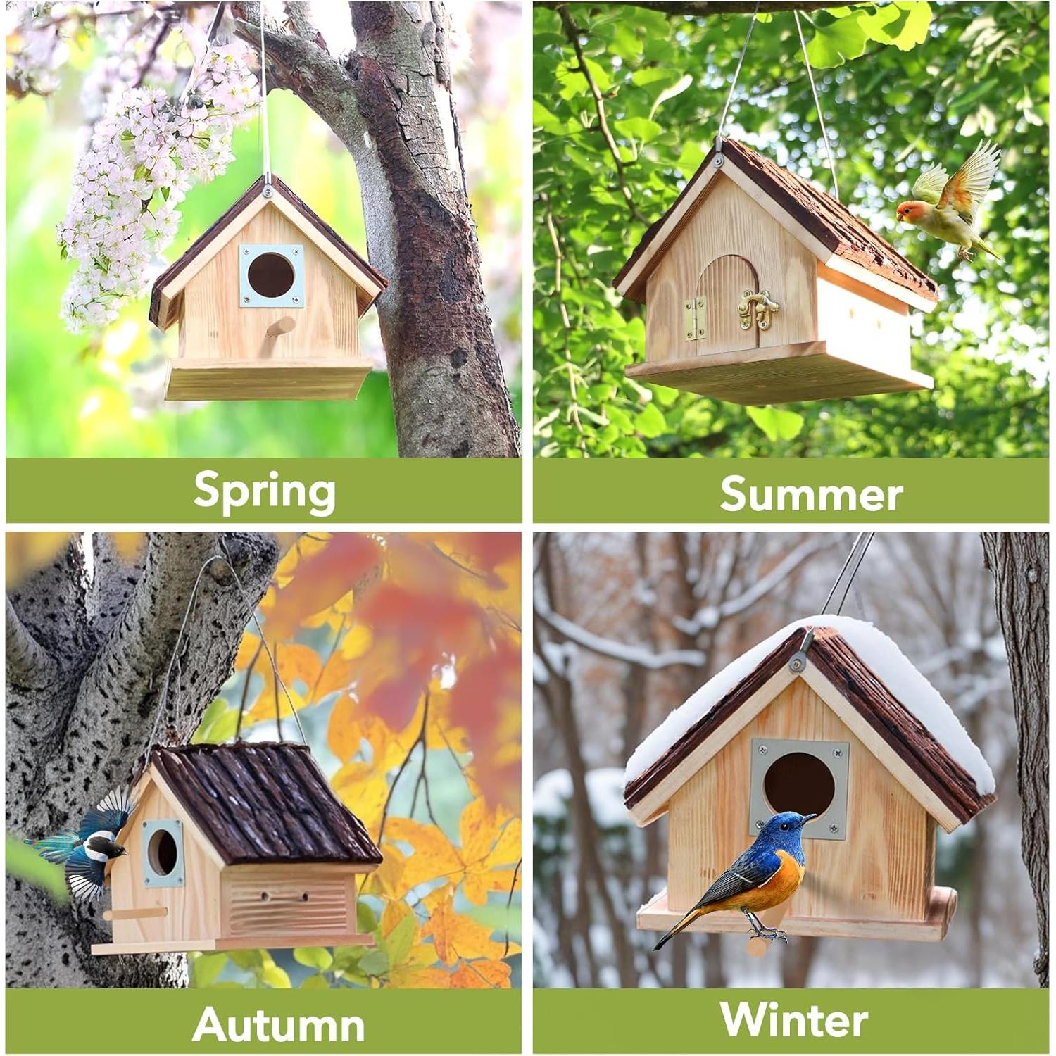 Casa de Aves de Madera Predimeza 15cm con Techo de Corteza