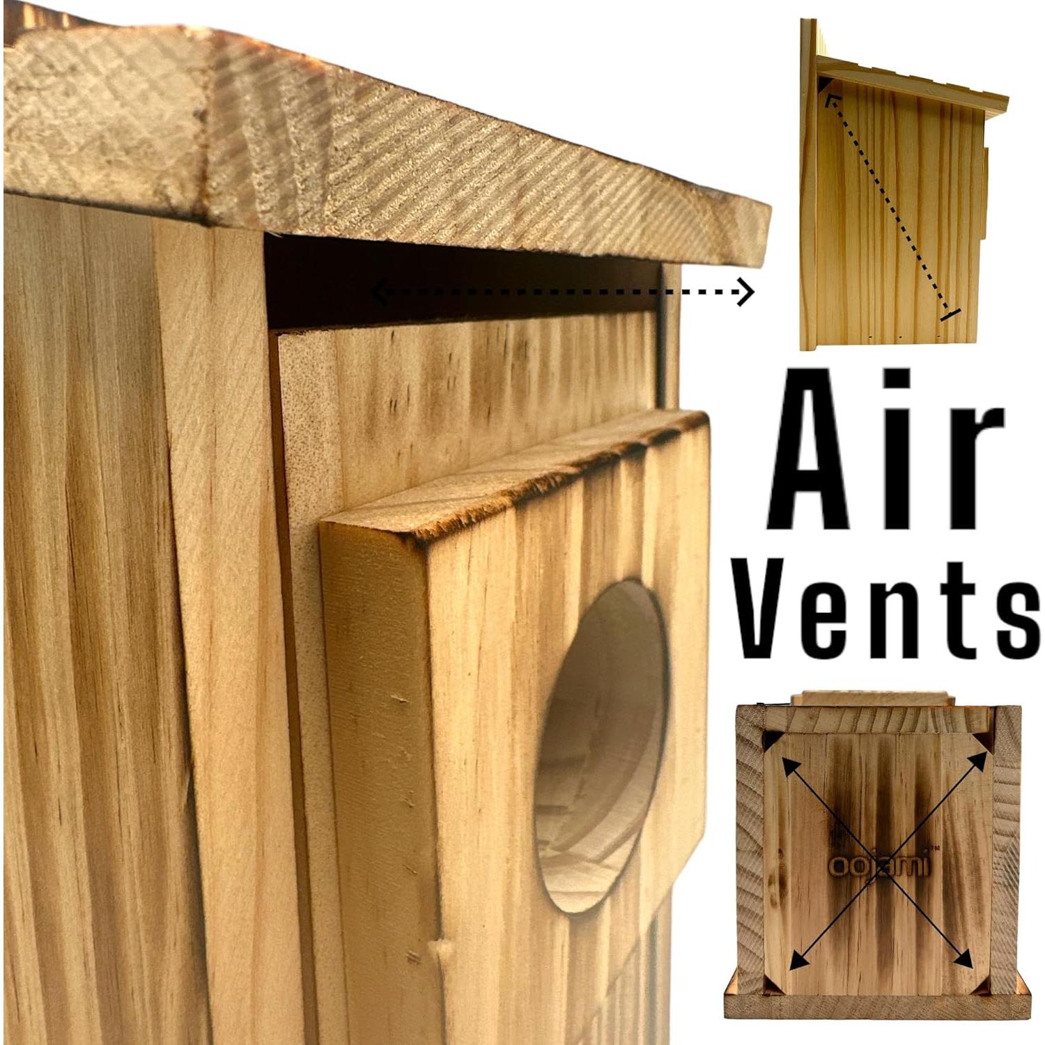 Casa de Pájaros DIY Oojami 2-Pack Madera Natural 25 cm