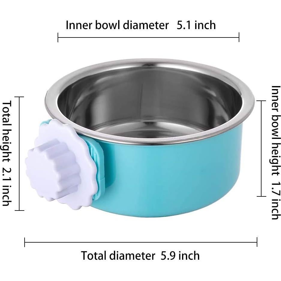 Tazón de Comida y Agua para Mascotas PetHozzz 2PCS Acero Inoxidable