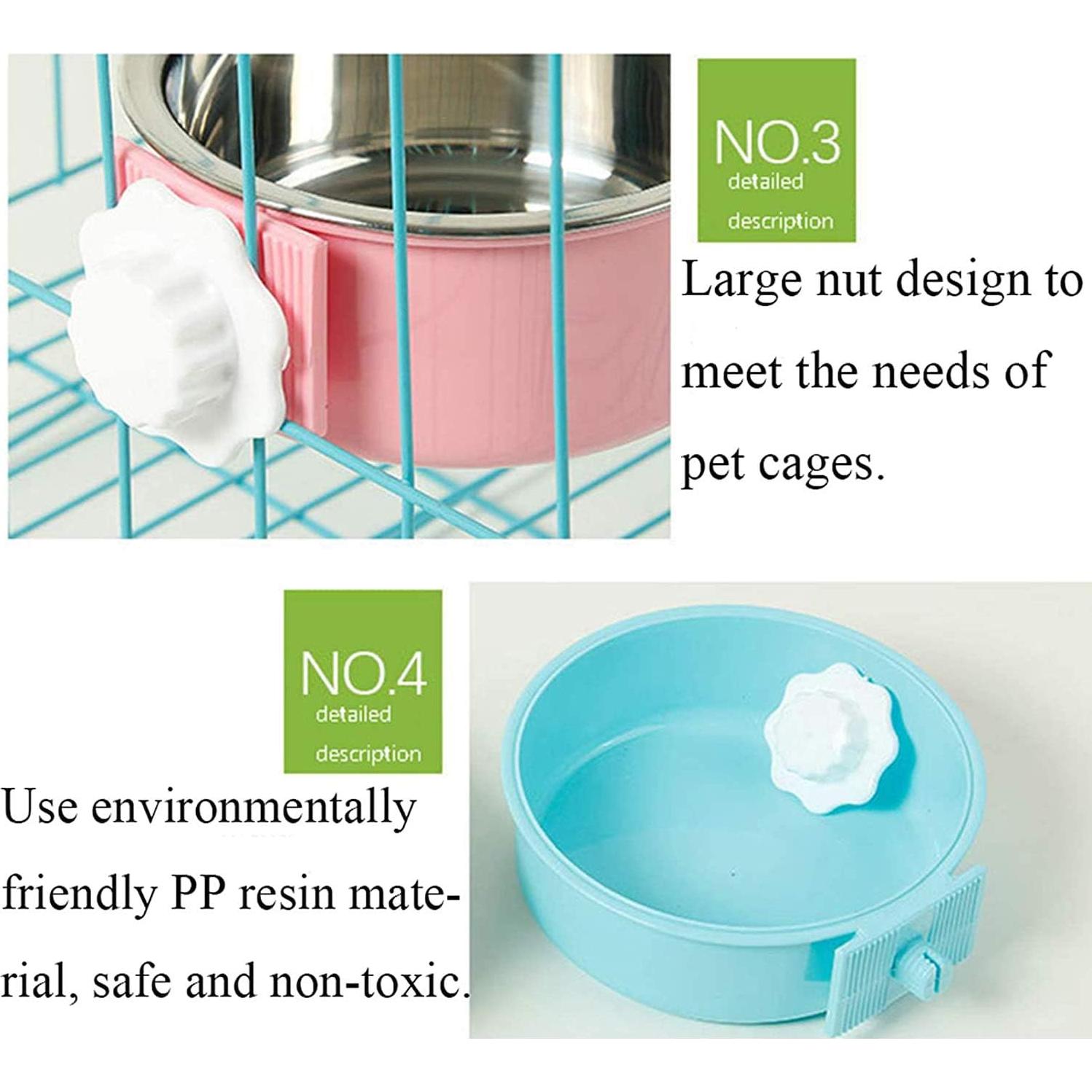 Tazón de Comida y Agua para Mascotas PetHozzz 2PCS Acero Inoxidable