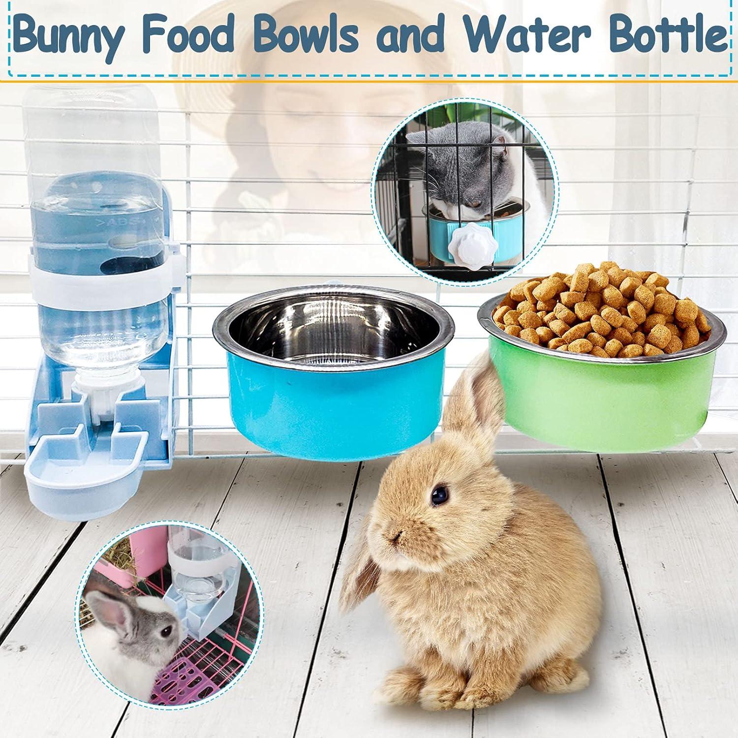 Set 3 en 1 Comedero y Bebedero para Conejos Hamiledyi