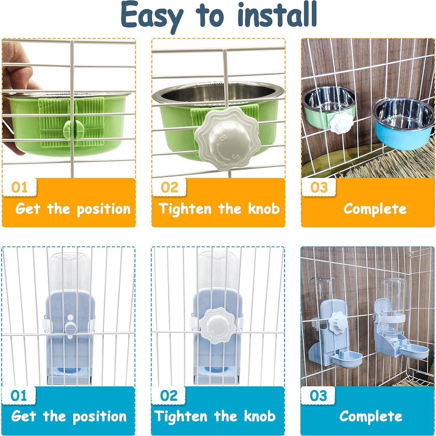 Set 3 en 1 Comedero y Bebedero para Conejos Hamiledyi