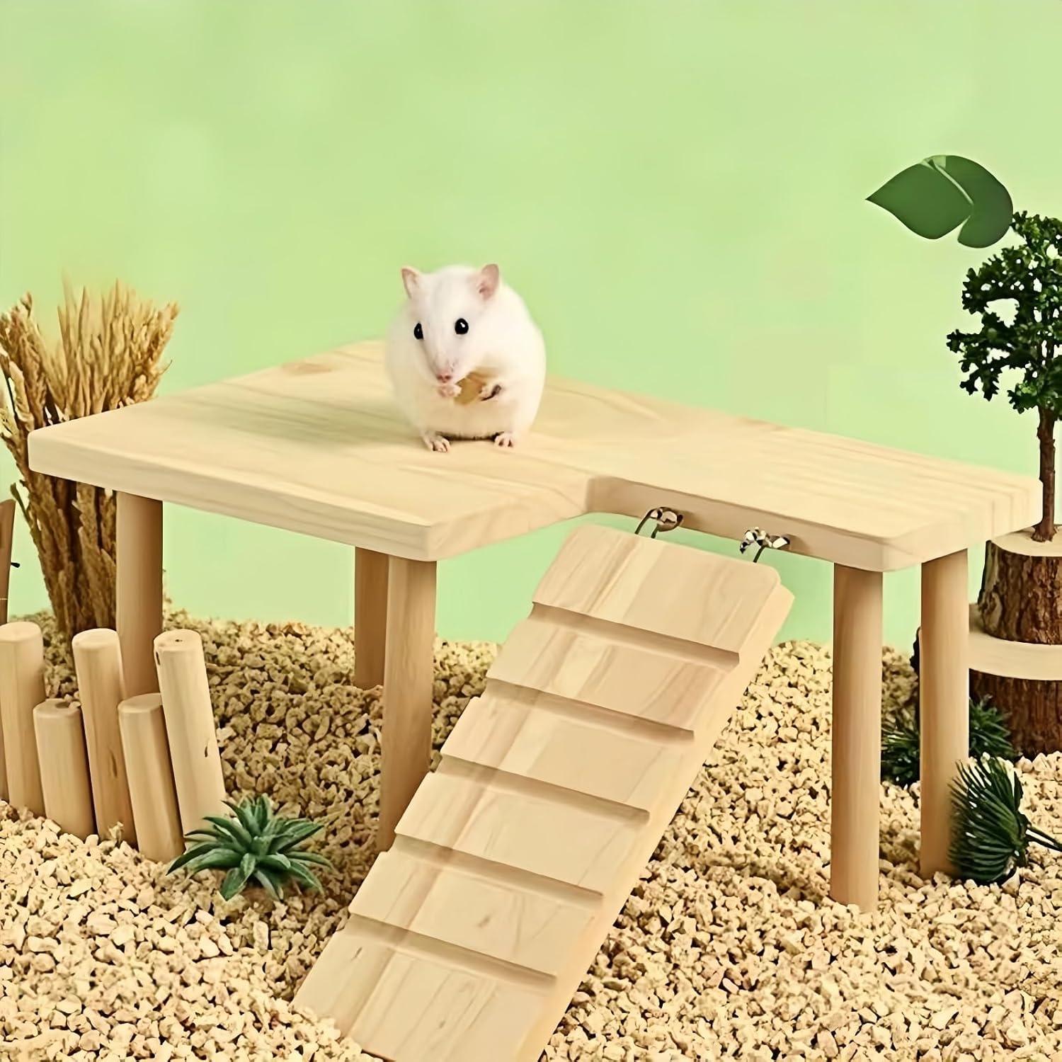 Plataforma de Madera para Hámster Hábitat Decor 30x19cm