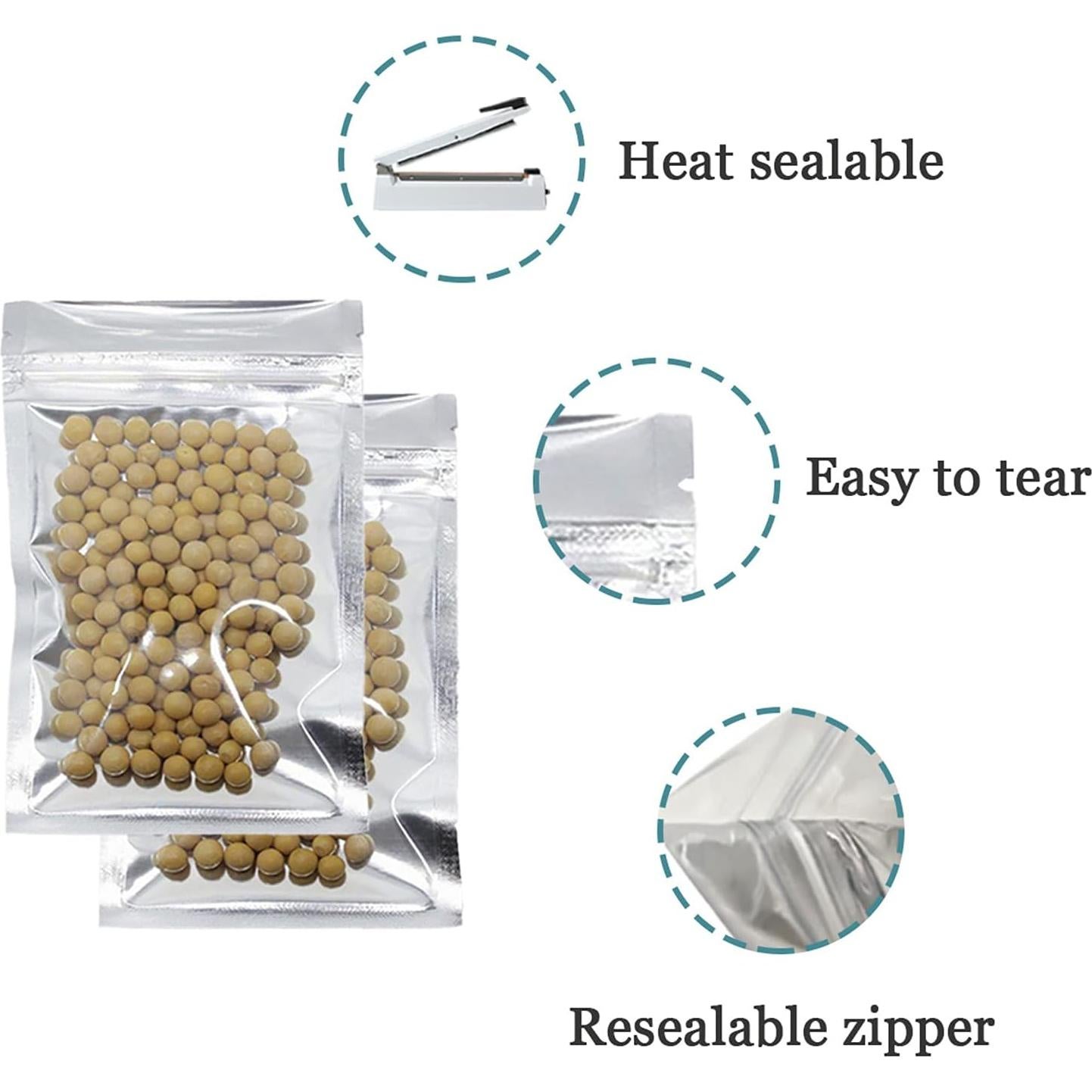 Bolsas Transparentes Reutilizables PABCK 100 Unidades 7x13 cm