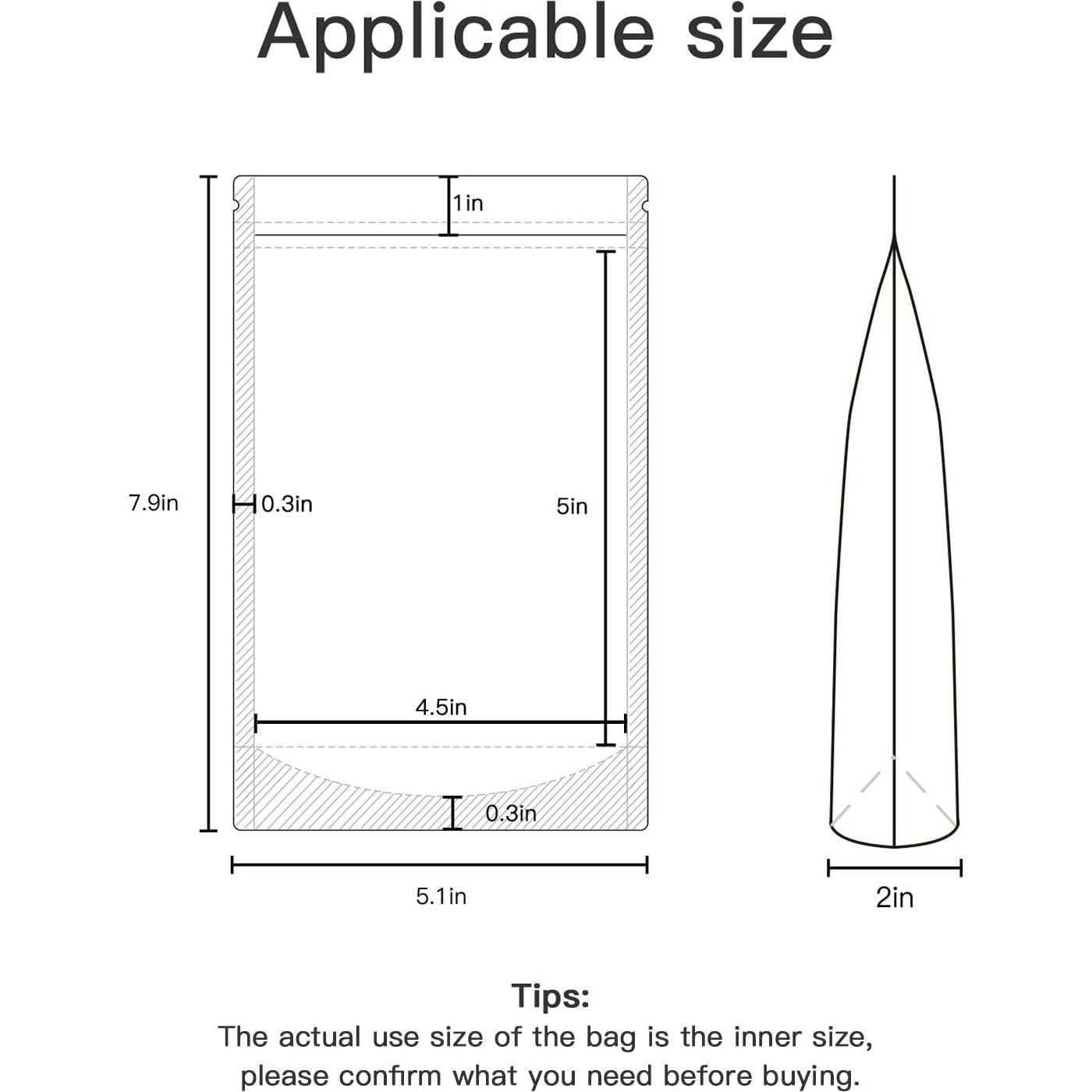 Bolsas Reutilizables FireKylin 100 Pcs 12.95x20.07 cm Mate
