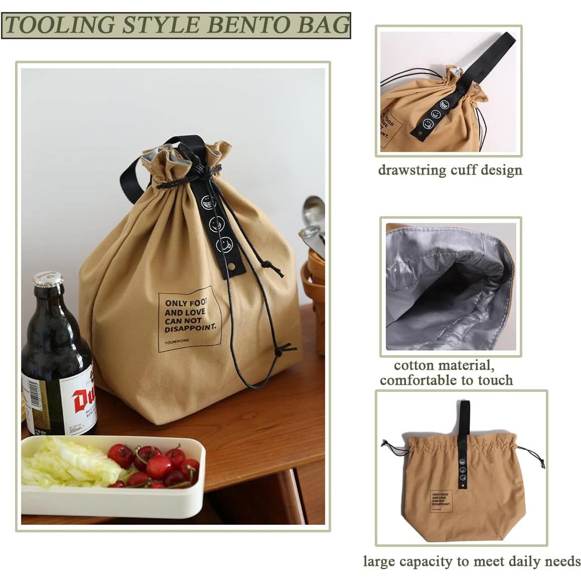 Bolsa de Almuerzo Térmica XINSHUN Amarilla 2L Cierre de Cuerda