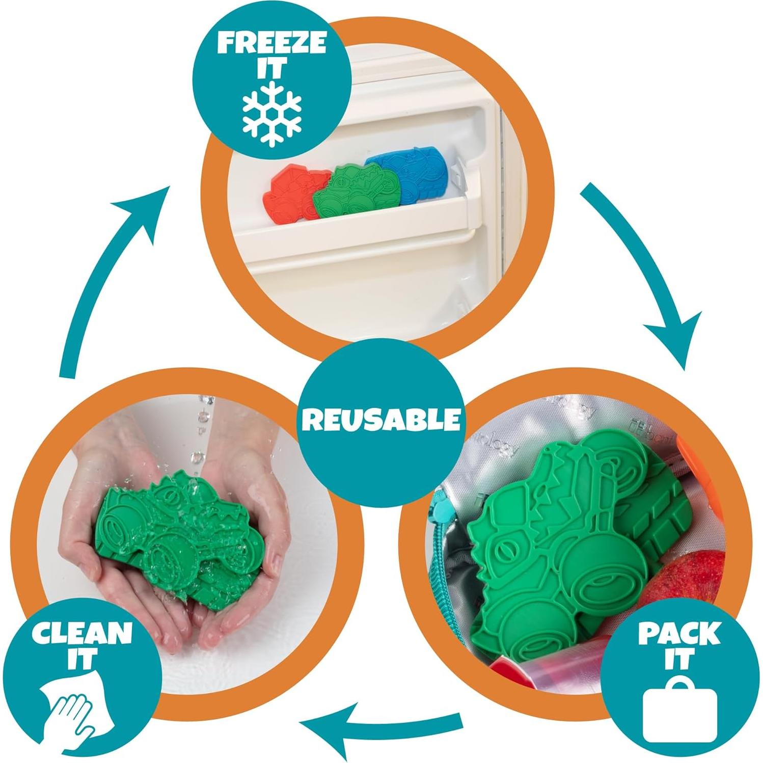 Paquete de 3 Paquetes de Hielo Duros Bentology - Verde