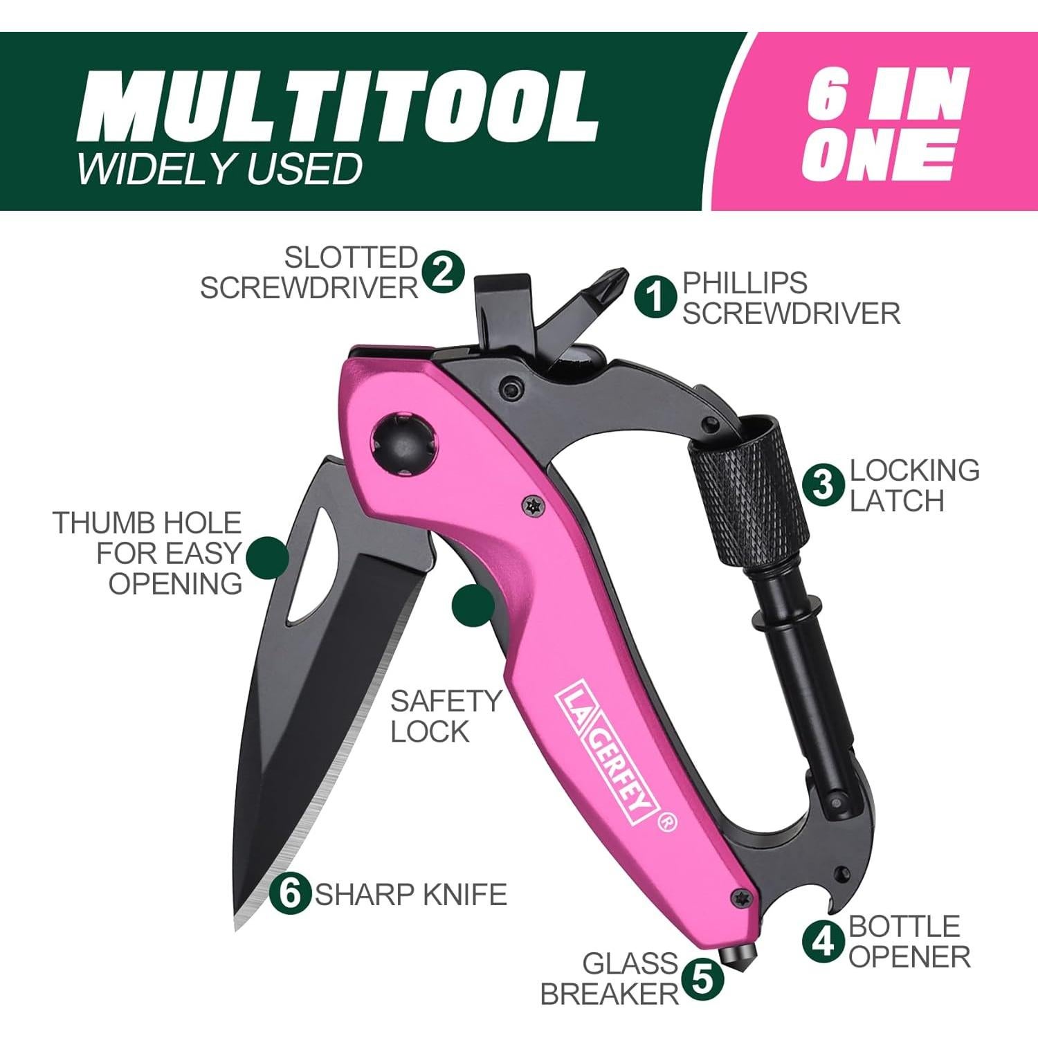 Multiherramienta LAGERFEY Rosa 11.18x5.08cm para Mujeres