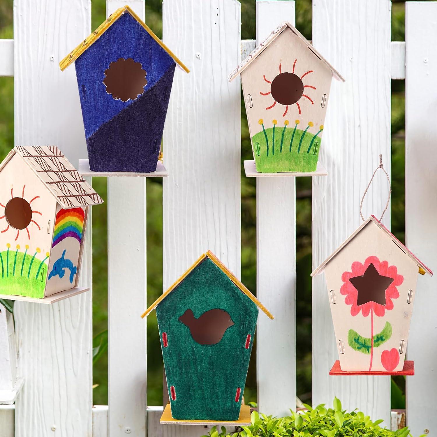 Kit de Casa de Pájaros de Madera DIY Outus 12 Piezas Vintage